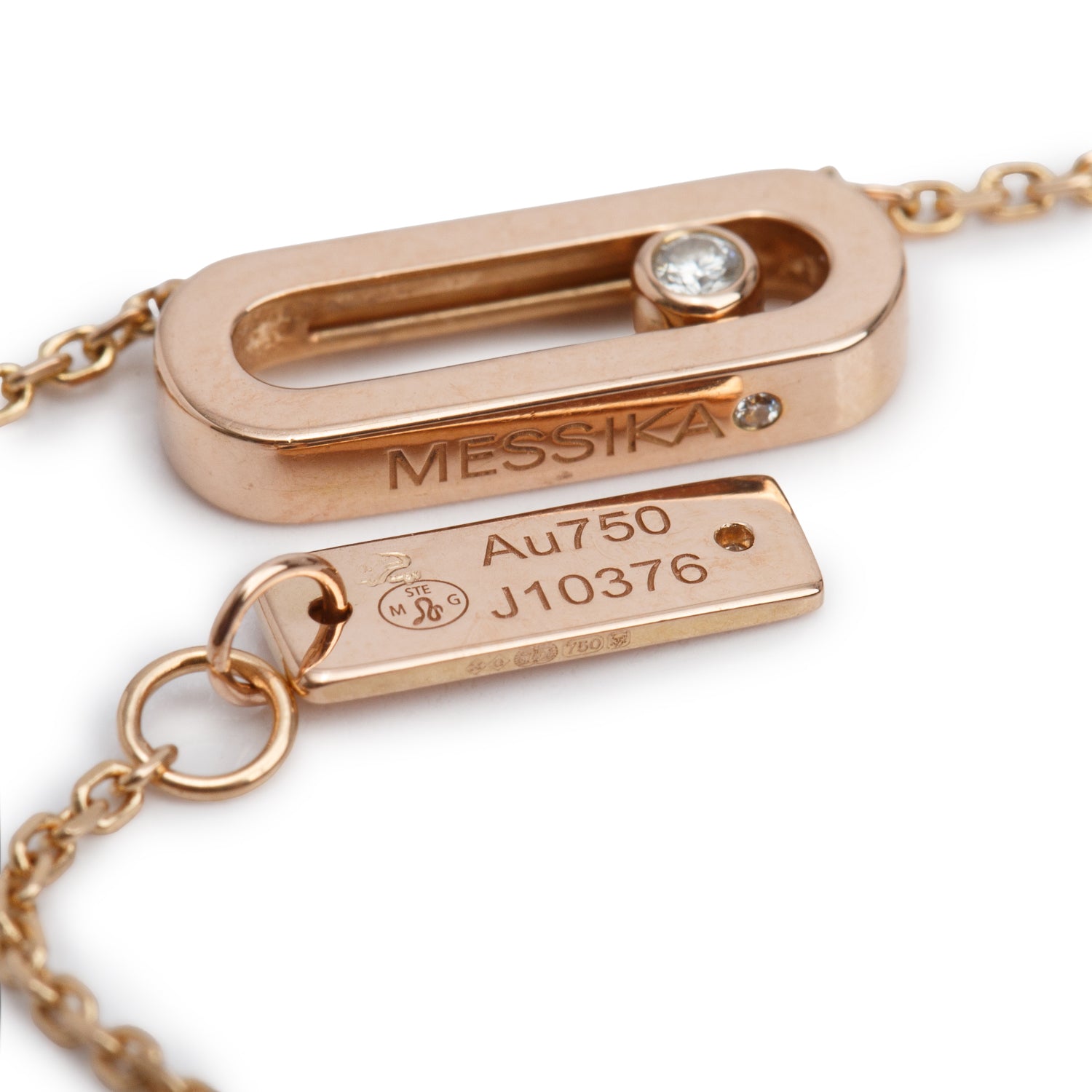 Messika 18k Rose Gold Diamond Move Uno Pendant Necklace w/ Box