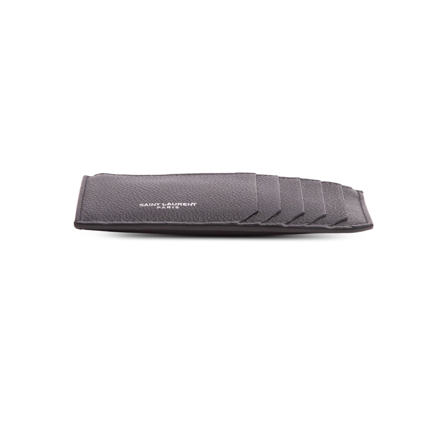 Saint Laurent 2020 Black Grain de Poudre Paris Fragments Zipped Card Case w/ Box