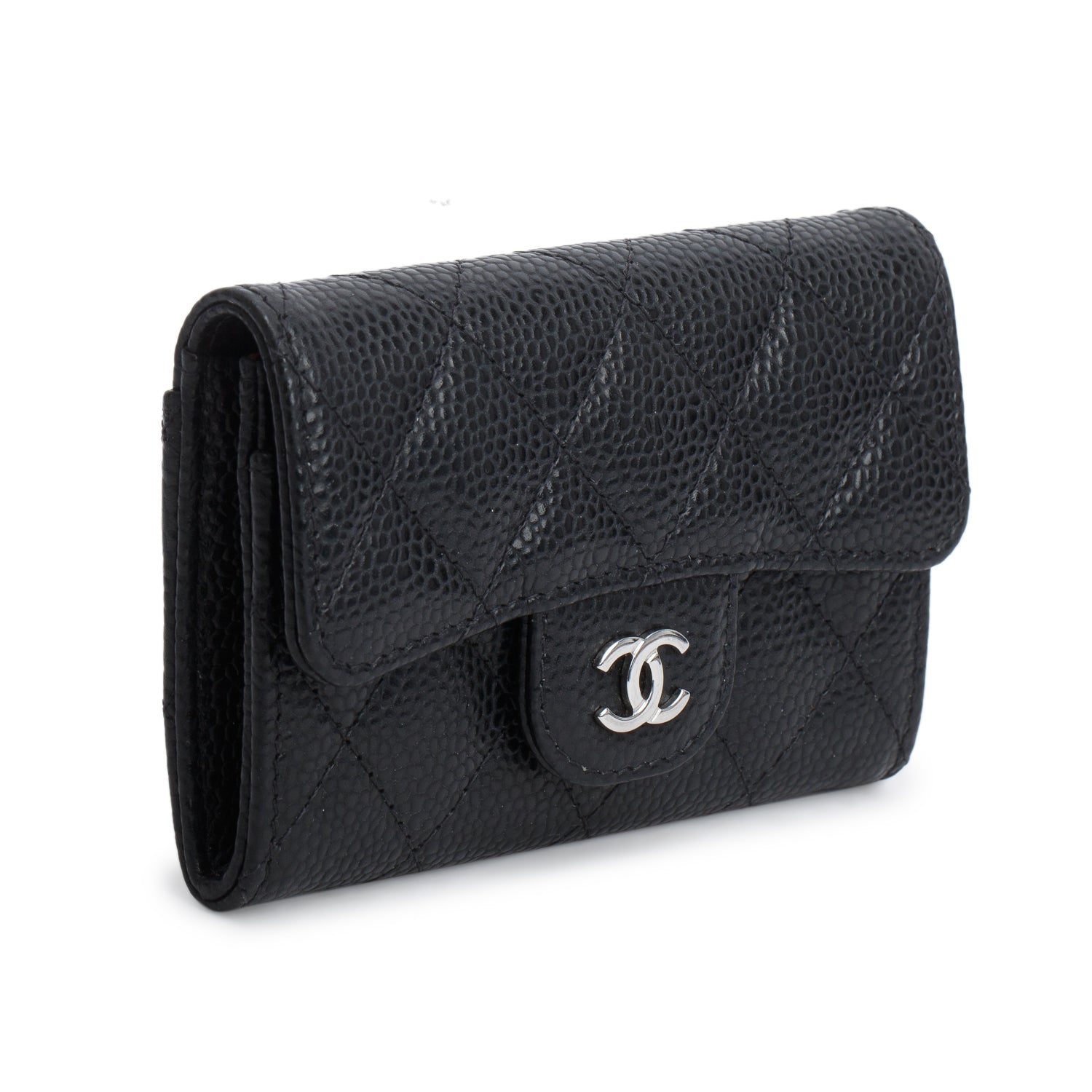 Chanel Black Caviar Leather Classic Flap Card Holder