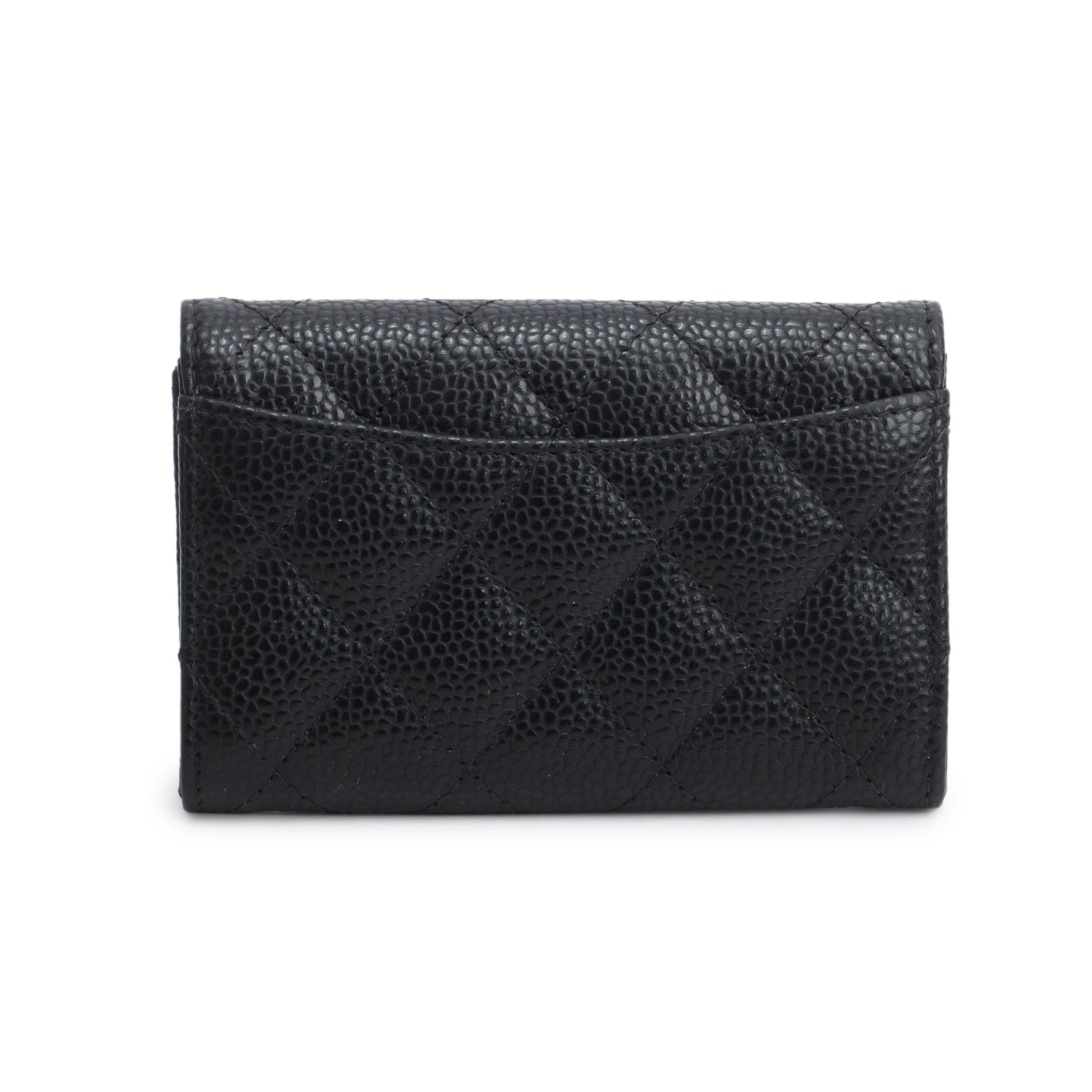Chanel Black Caviar Leather Classic Flap Card Holder
