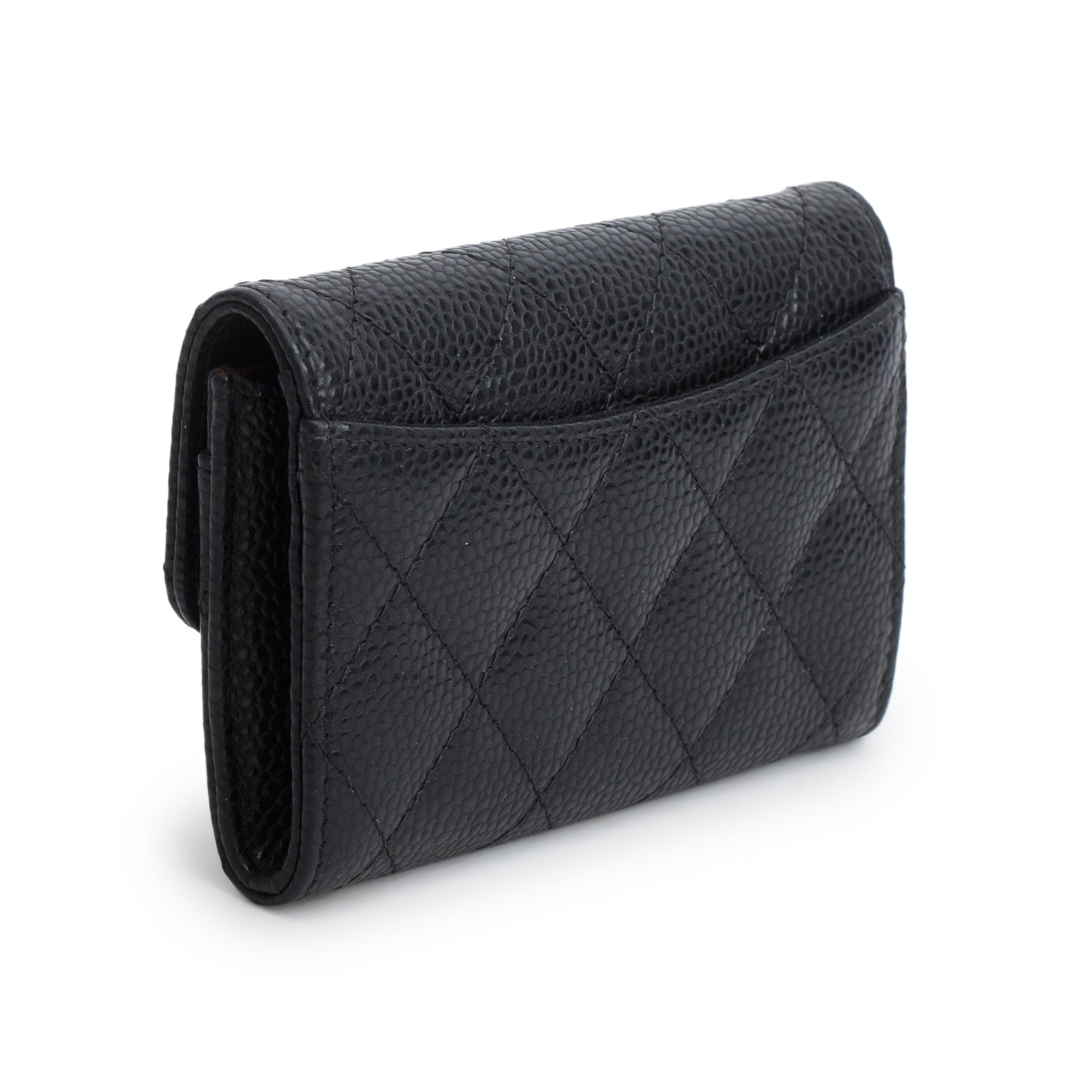 Chanel Black Caviar Leather Classic Flap Card Holder