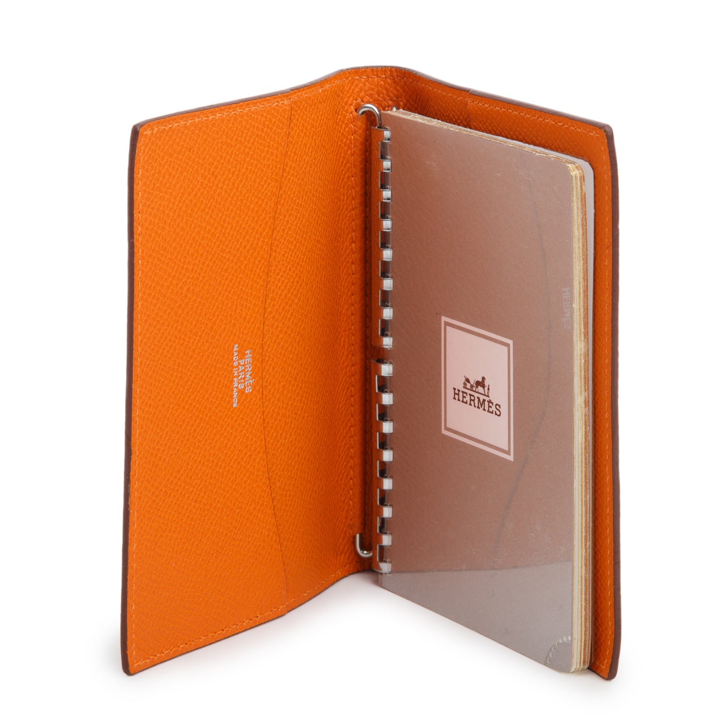 Hermes Orange Swift Leather Globe-Trotter Agenda Cover w/ Box