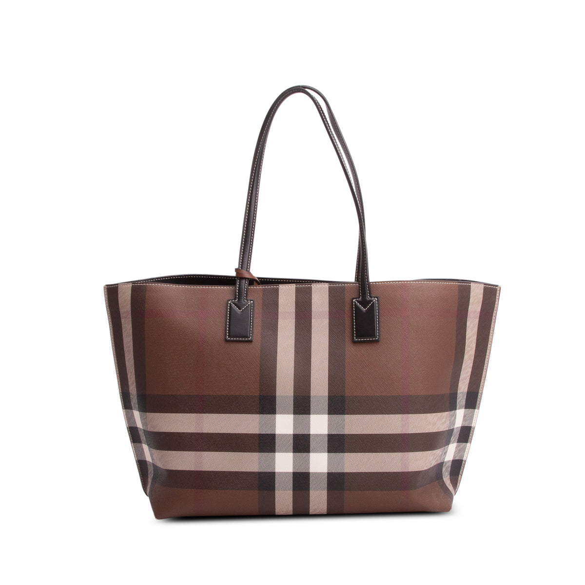 Burberry Brown Check Coated Canvas Medium Tote