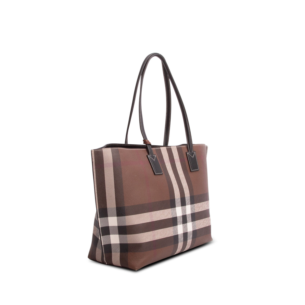 Burberry Brown Check Coated Canvas Medium Tote