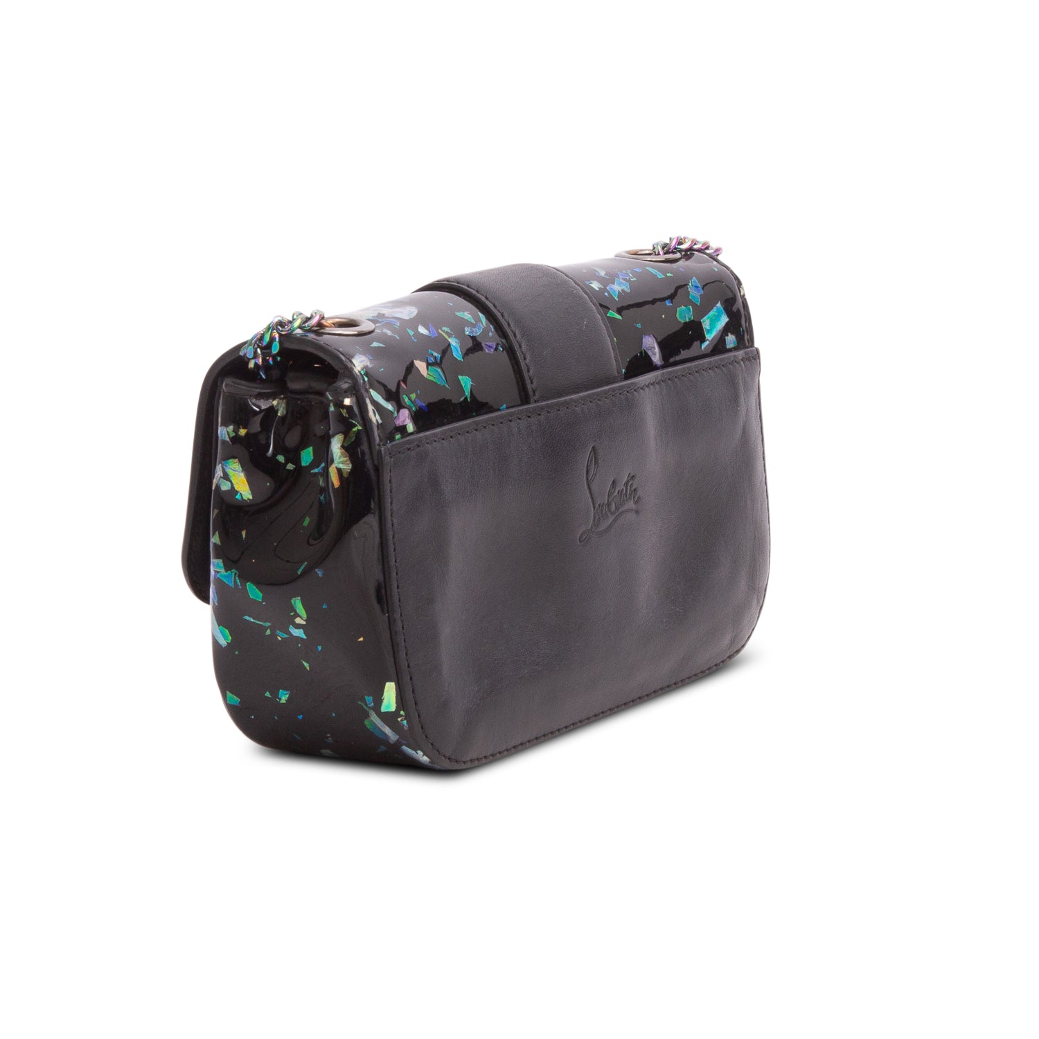 Christian Louboutin Black Patent Leather Iridescent Mini Sweet Cherry Bag