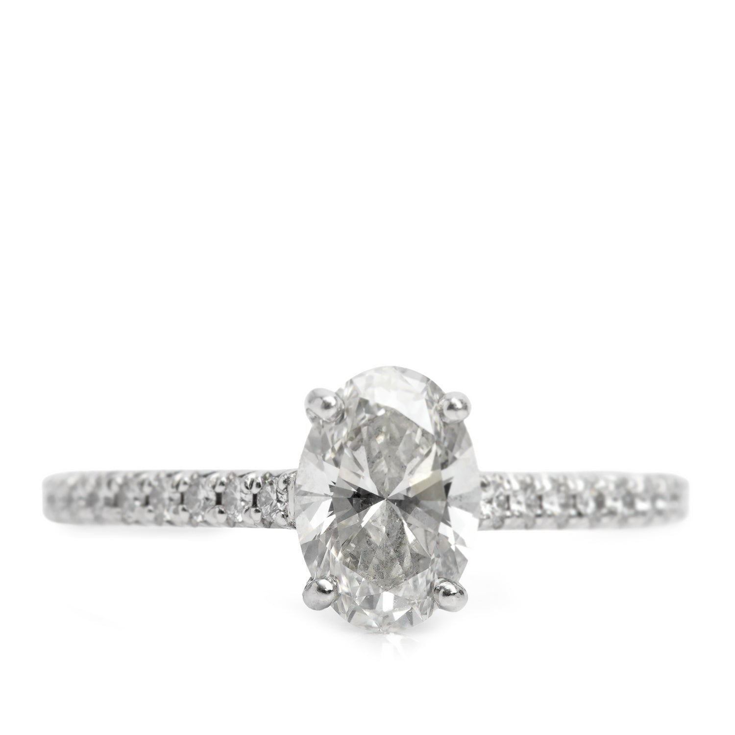 Tiffany & Co. 2023 Platinum 1.00 ct. Oval Cut Diamond Novo Engagement Ring, Size 6 w/ Box & Paperwork