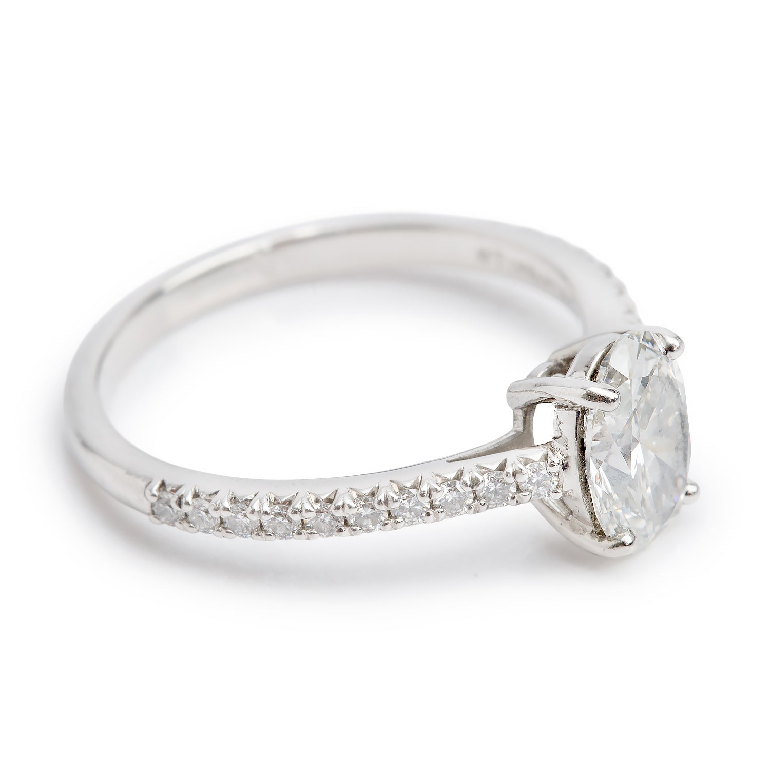 Tiffany & Co. 2023 Platinum 1.00 ct. Oval Cut Diamond Novo Engagement Ring, Size 6 w/ Box & Paperwork