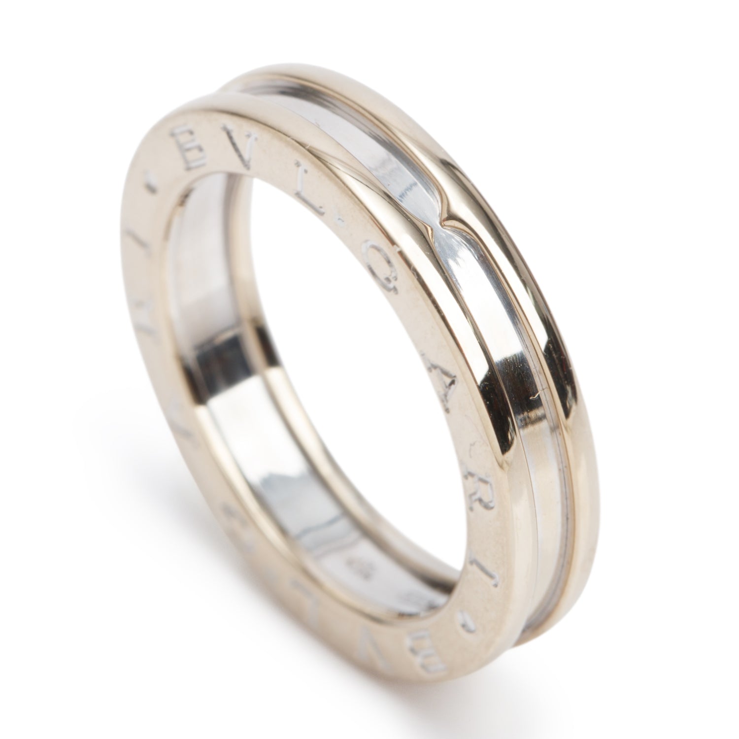 BVLGARI 18k White Gold B.Zero1 One-Band Ring Size 56 7.5 w/ Certificate