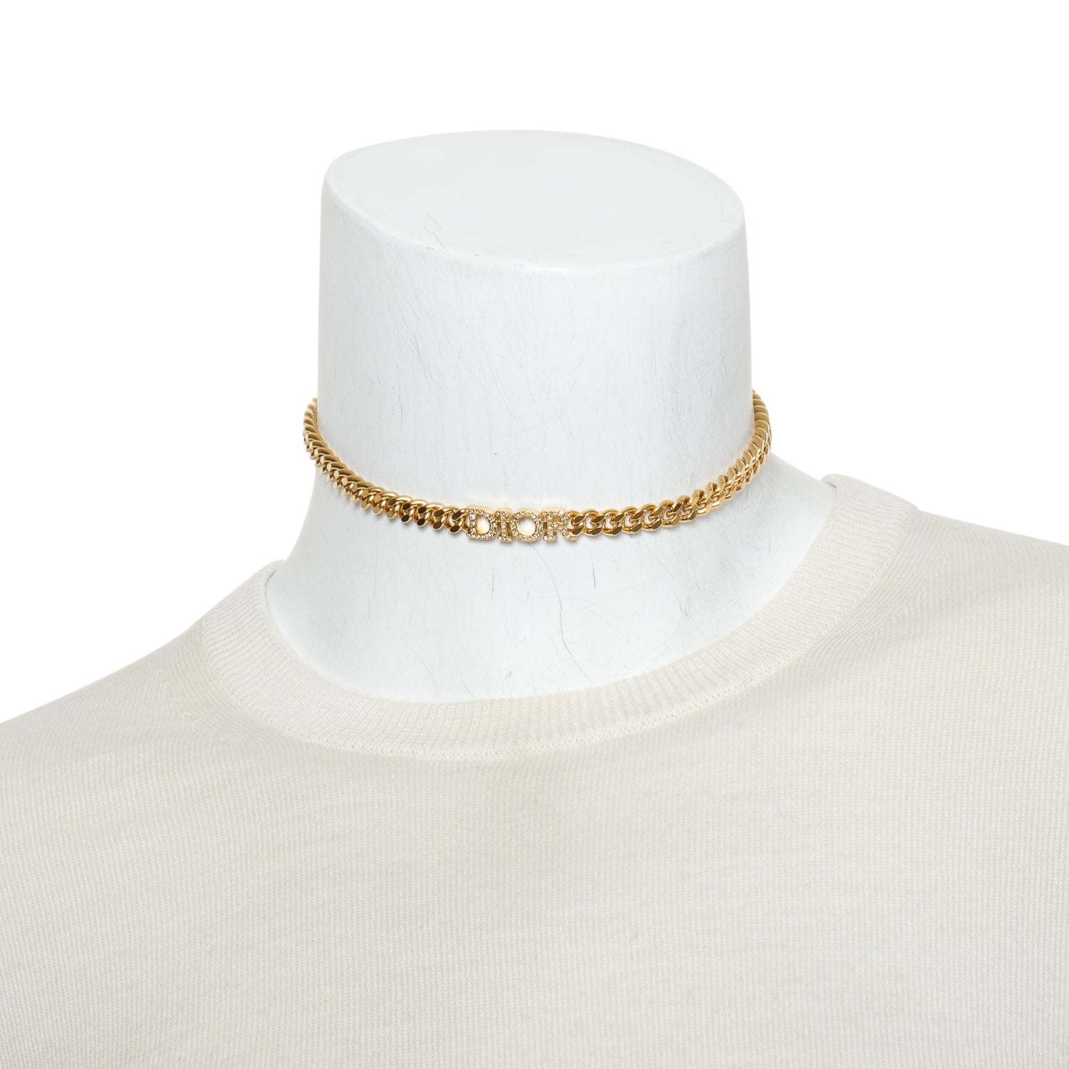 Christian Dior Gold Plated Crystal Dio(R)evolution Choker Necklace