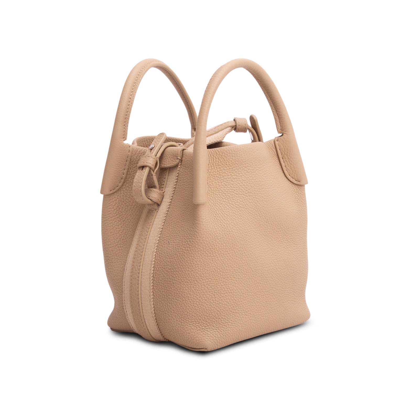 Loro Piana Brown Grained Calfskin Micro Bale Bag w/ Box & Strap