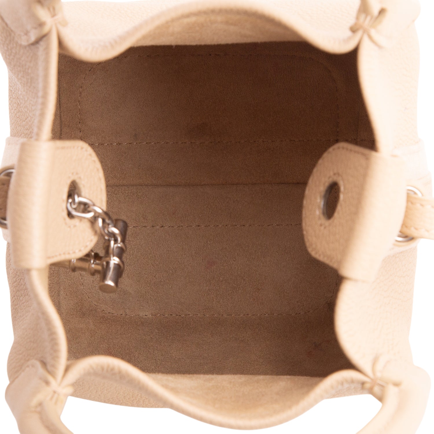 Loro Piana Brown Grained Calfskin Micro Bale Bag w/ Box & Strap