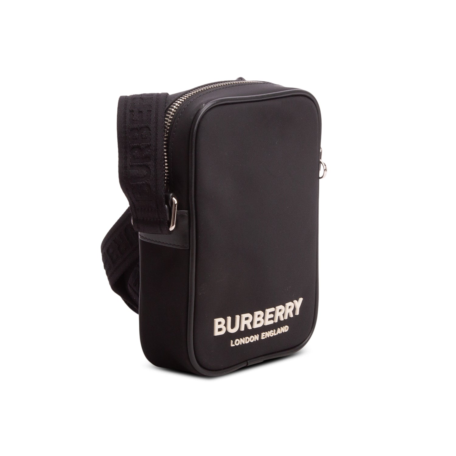 Burberry Black Nylon Logo Vertical Paddy Bag