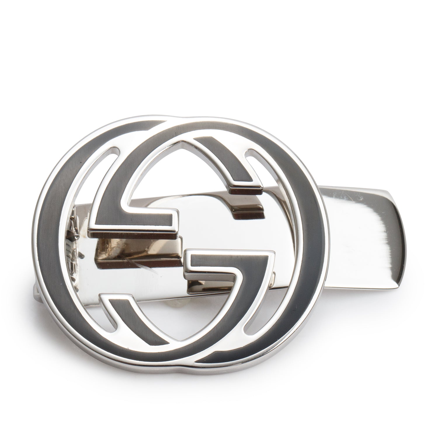 Gucci Silver Tone Enamel Interlocking G Bill Clip