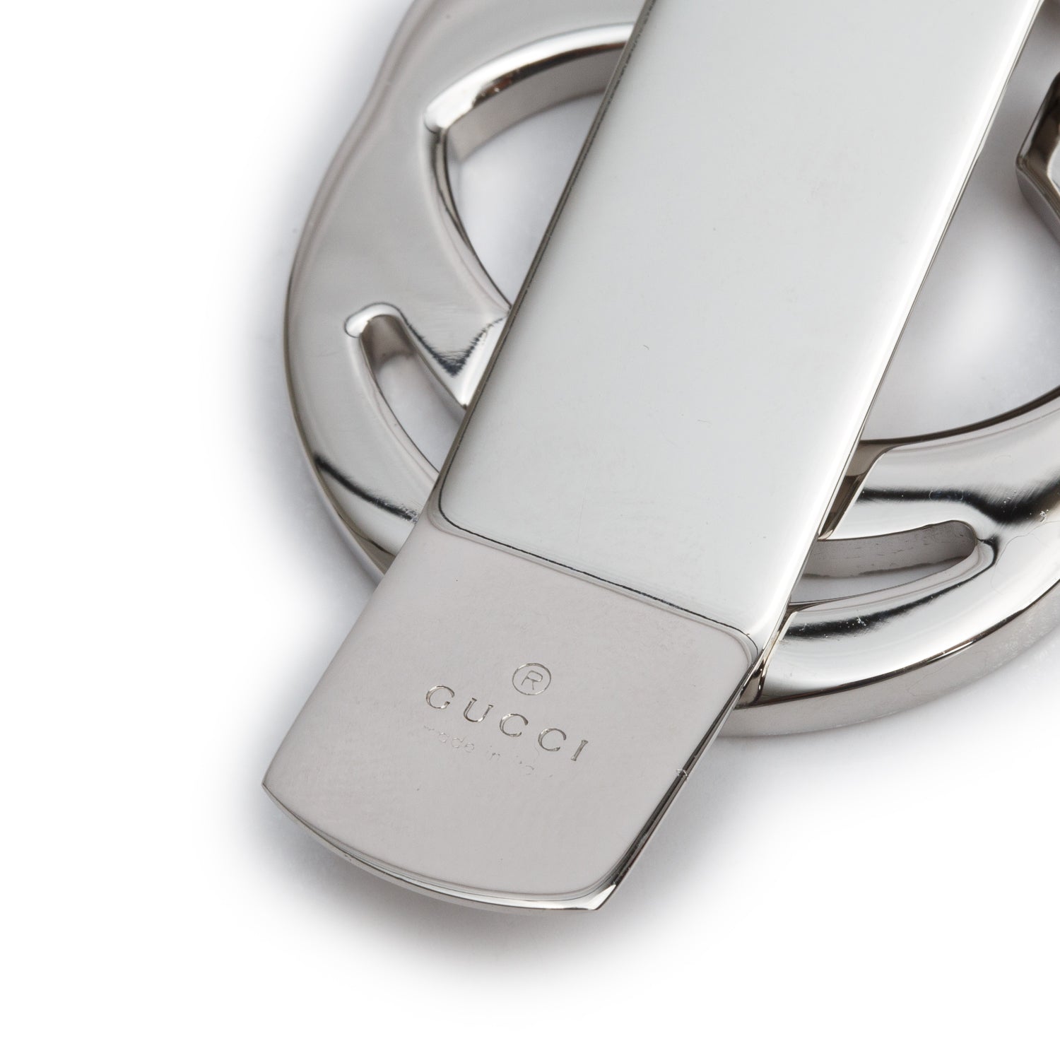Gucci Silver Tone Enamel Interlocking G Bill Clip