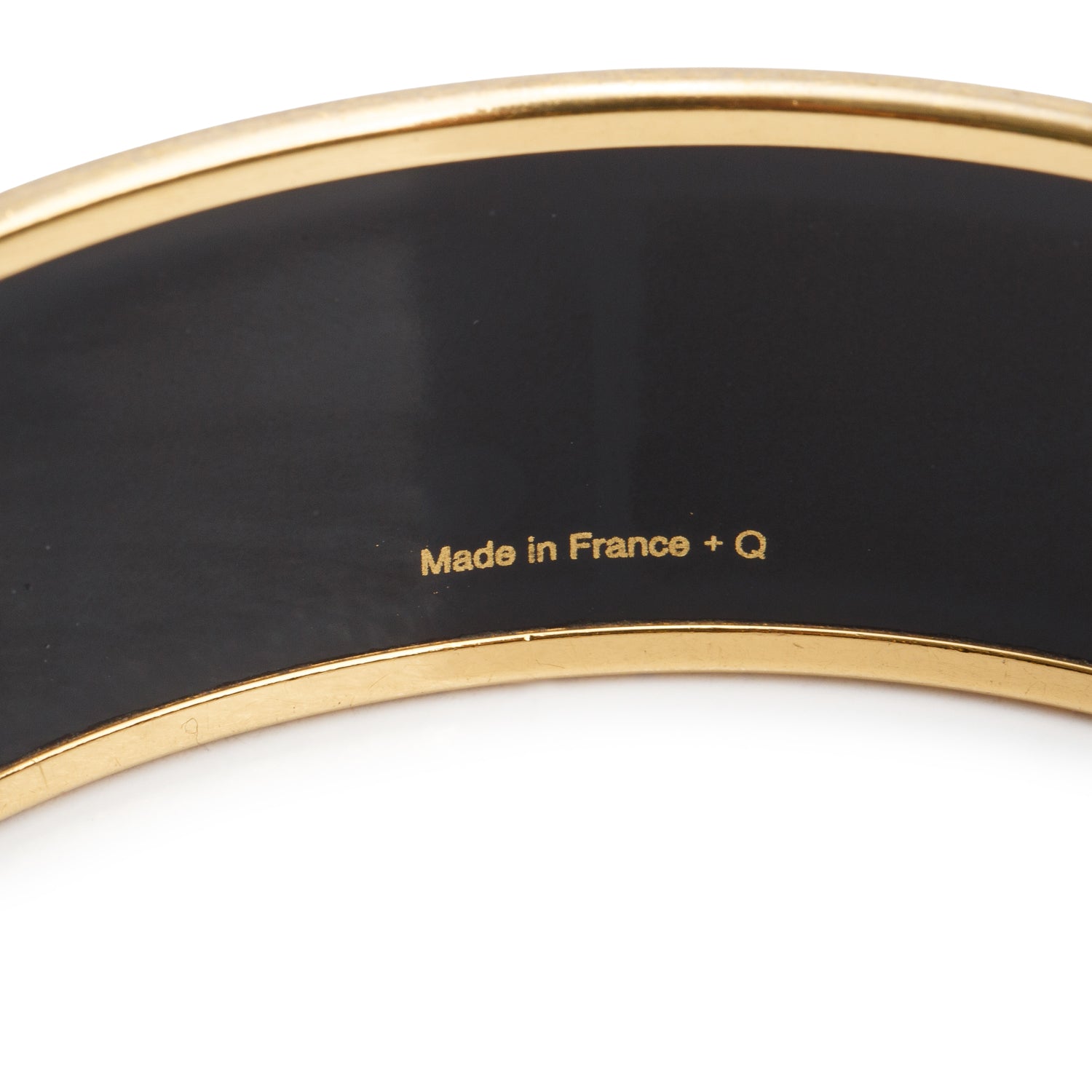 Hermes Gold-Plated White Grand Apparat Enamel Wide Bangle w/ Box