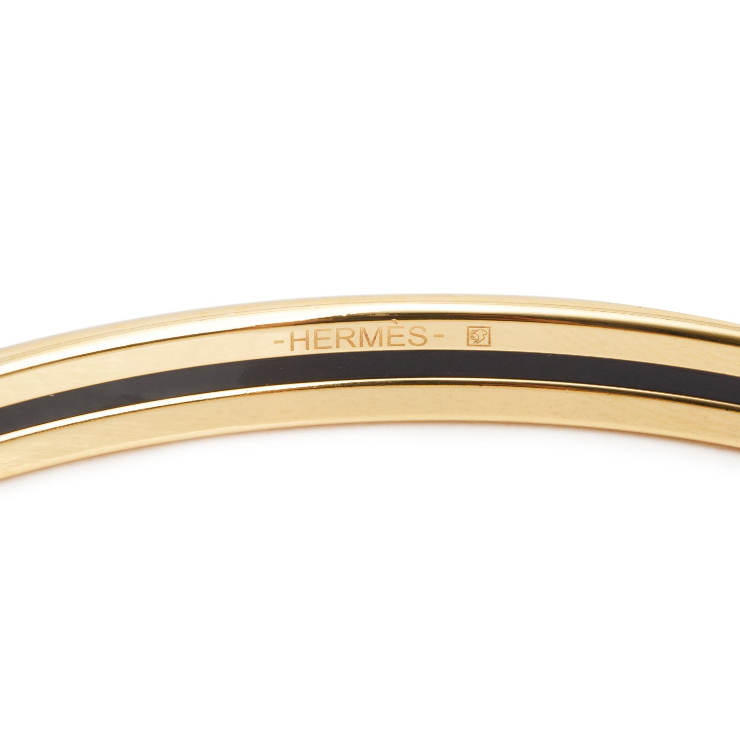Hermes Gold-Plated Pink Enamel Uni Bangle