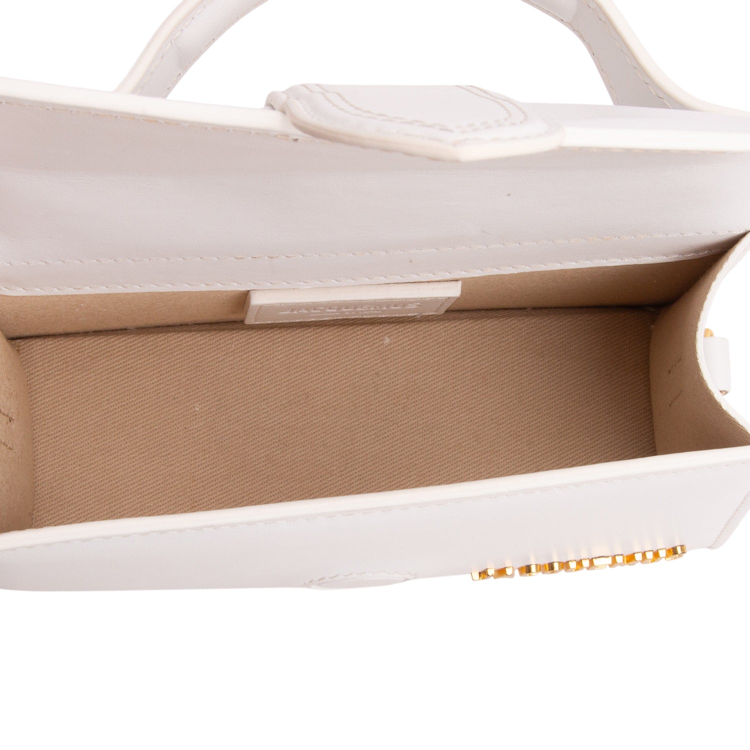 Jacquemus White Calfskin Les Classique The Bambino Bag w/ Strap