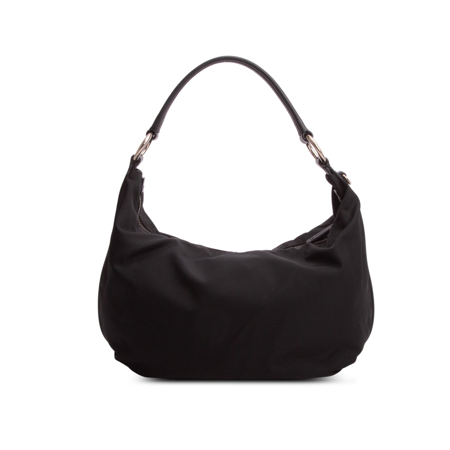 Prada Black Tessuto Nylon Saffiano Hobo