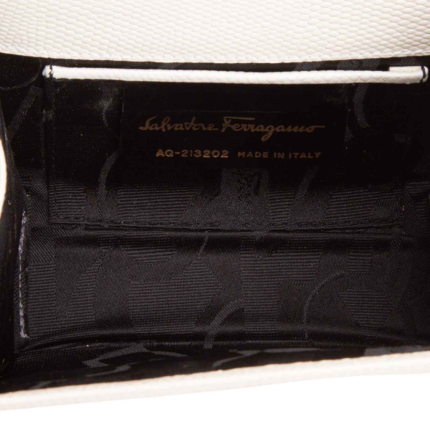 Ferragamo White Embossed Leather Mini Vara Bow Crossbody Bag