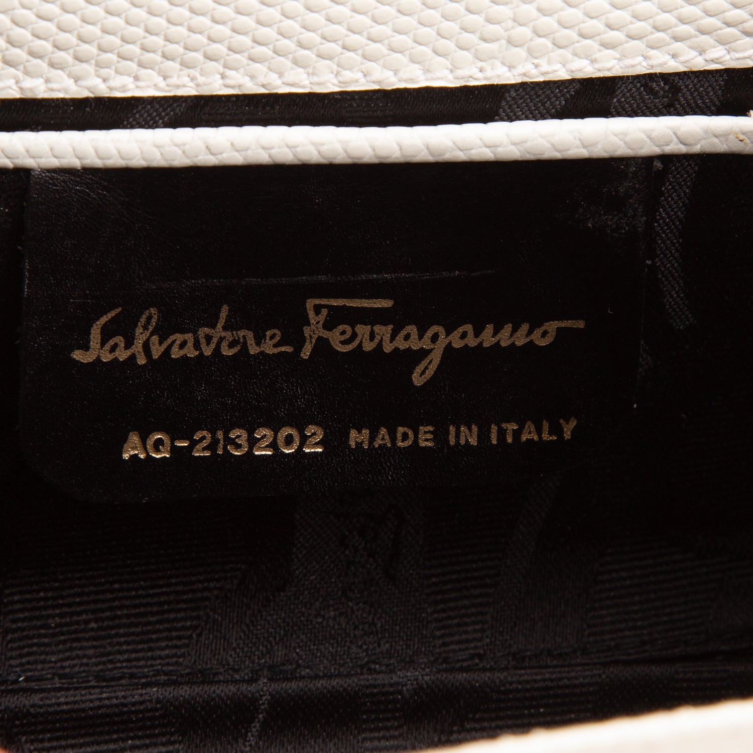 Ferragamo White Embossed Leather Mini Vara Bow Crossbody Bag