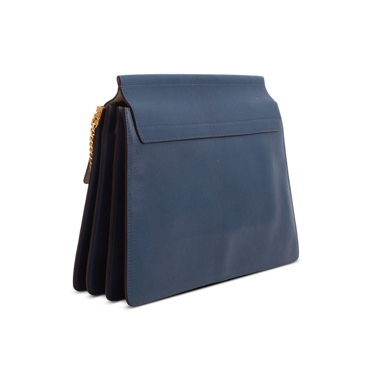 Chloe Blue Calfskin Leather Medium Faye Shoulder Bag