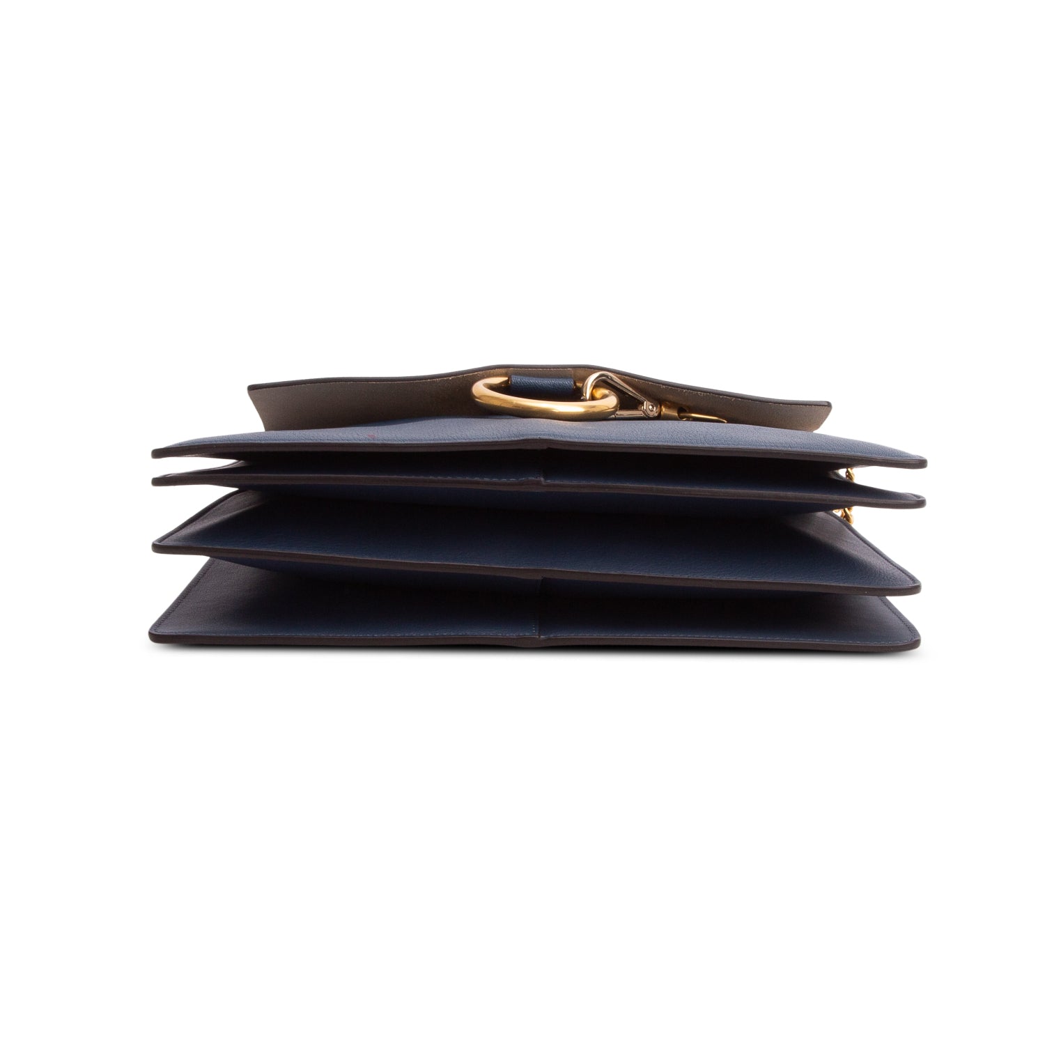 Chloe Blue Calfskin Leather Medium Faye Shoulder Bag
