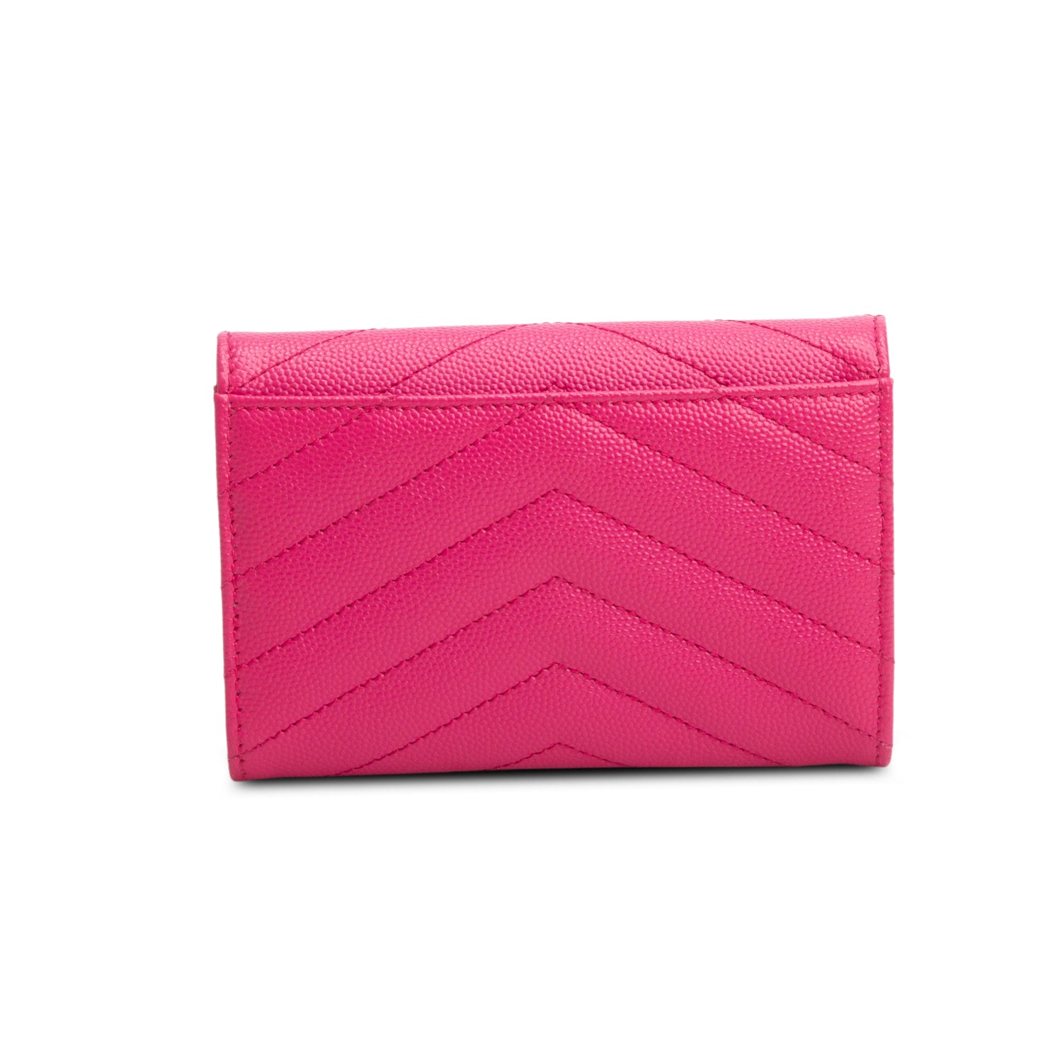 Saint Laurent 2022 Pink Grain de Poudre Cassandre Wallet w/ Box