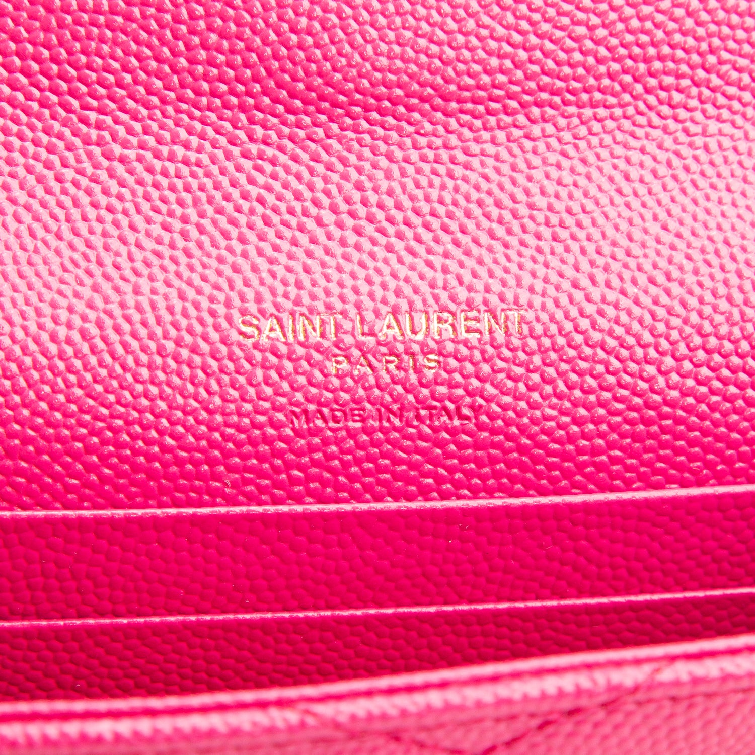 Saint Laurent 2022 Pink Grain de Poudre Cassandre Wallet w/ Box