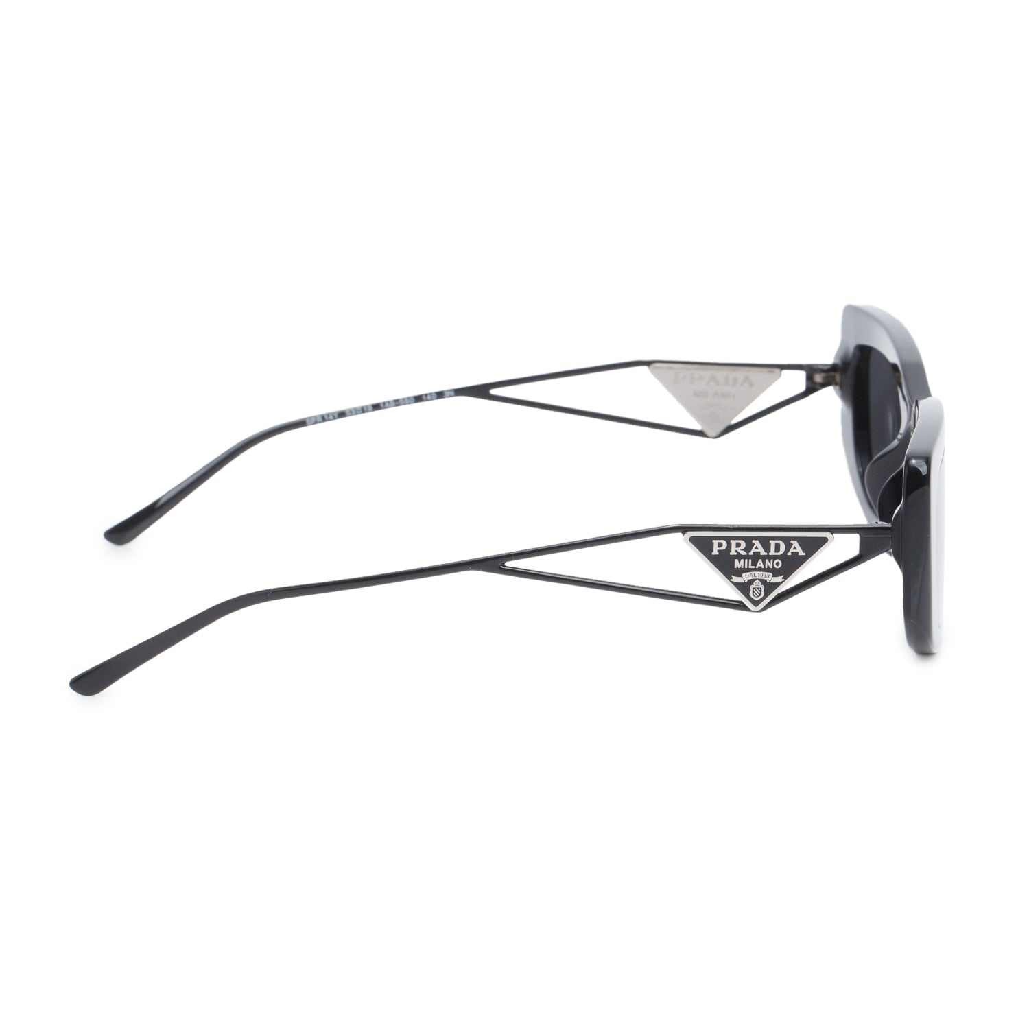 Prada SPR 14Y BlackAcetate Triangle Logo Sunglasses