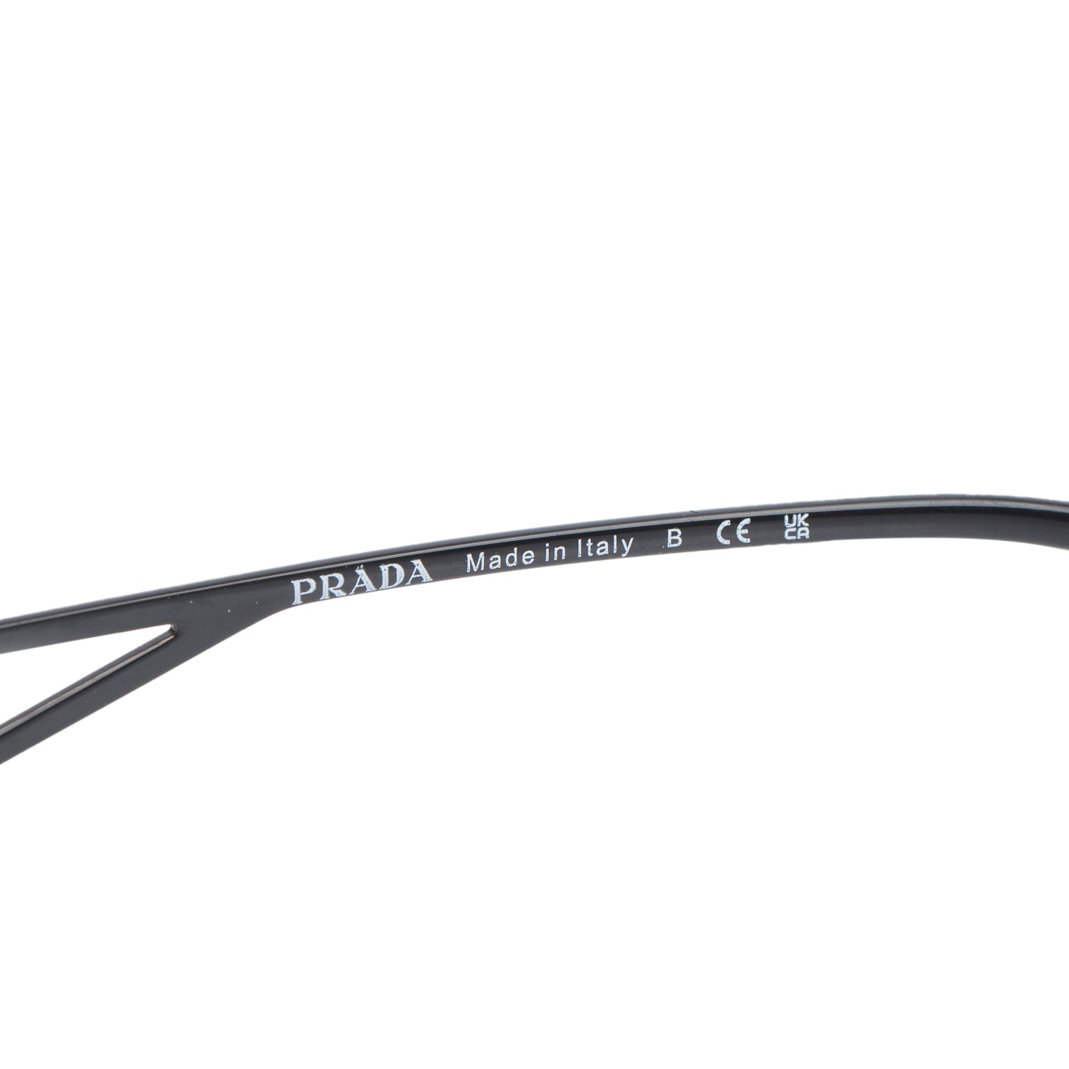 Prada SPR 14Y BlackAcetate Triangle Logo Sunglasses