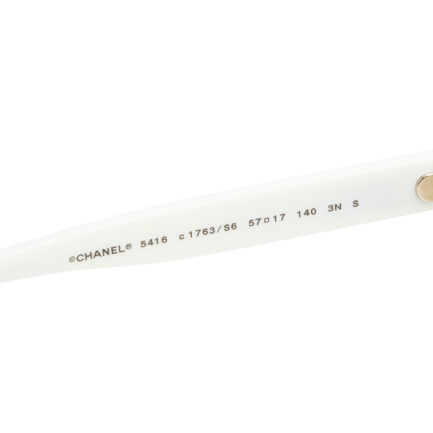 Chanel 5416 White/Black Acetate Oval Sunglasses w/ Case