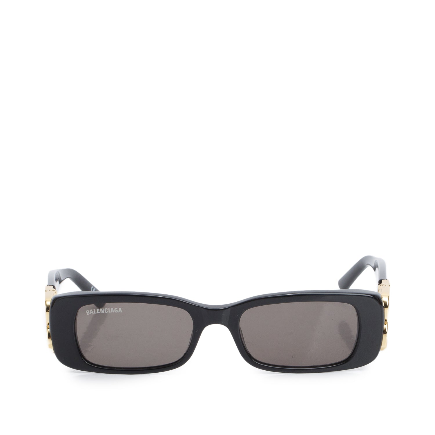Balenciaga BB0096S Black Dynasty Acetate Rectangle Sunglasses w/ Case