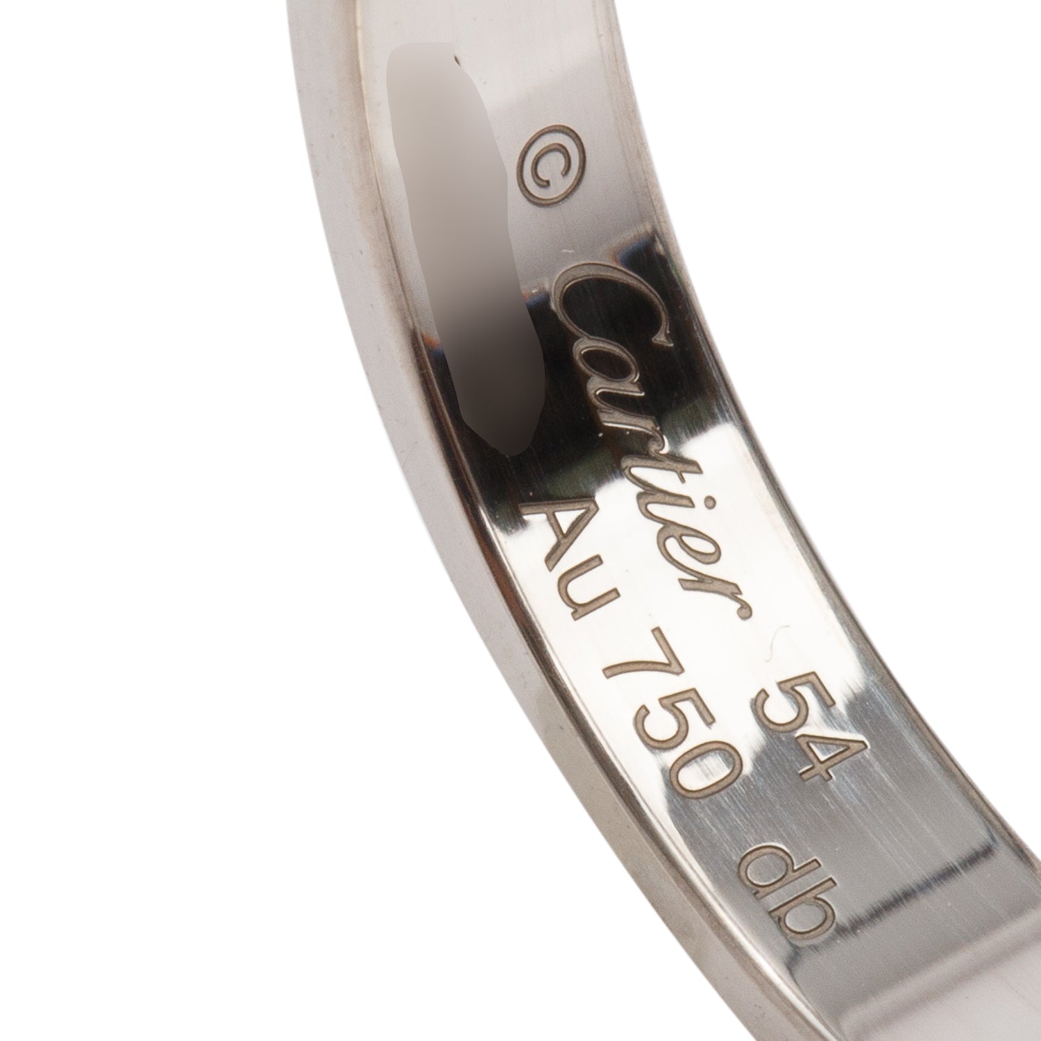 Cartier 2025 18k White Gold 3.6 MM Love Wedding Band Ring, Size 54 7 w/ Box, Receipt & Certificate