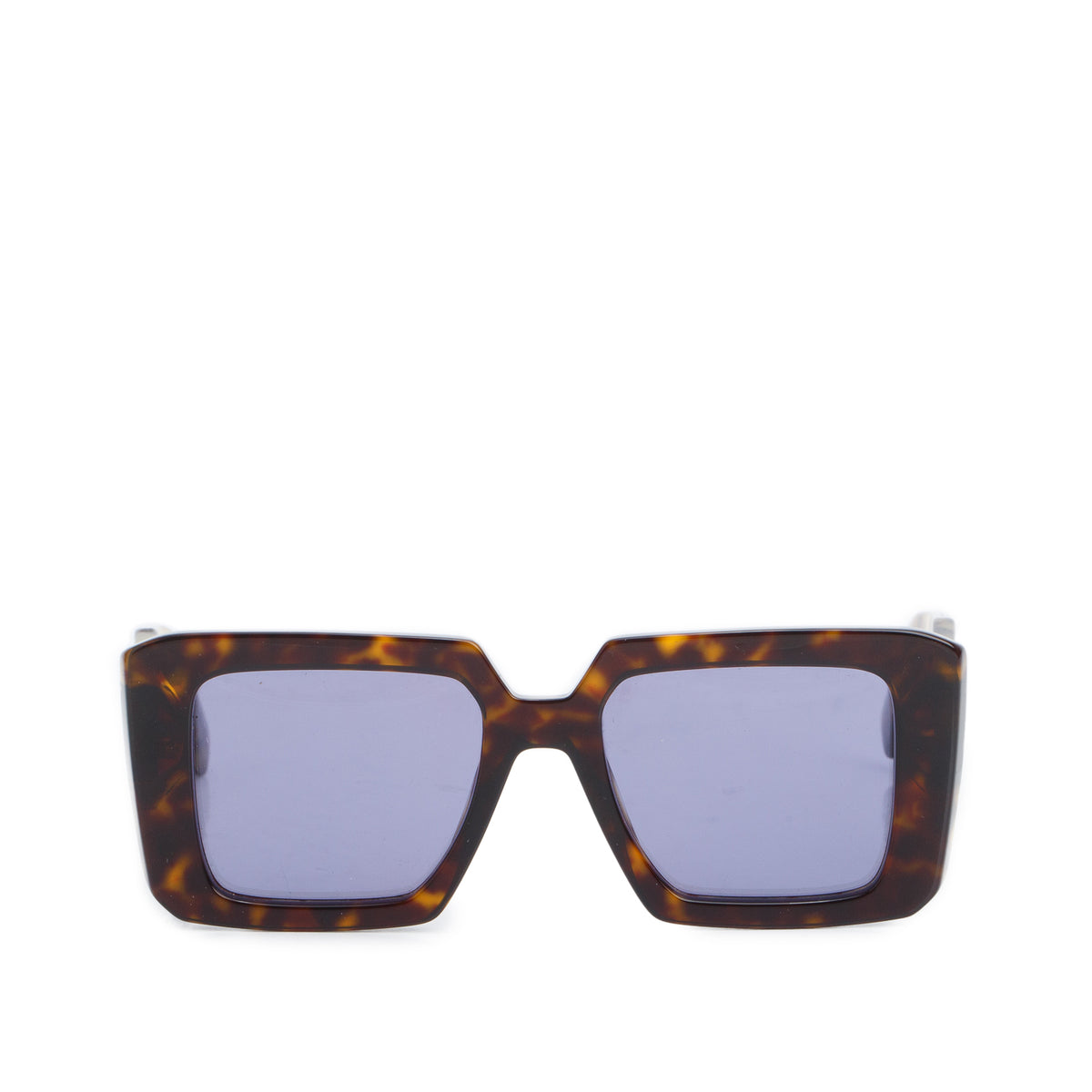 Prada SPR 23Y Brown Tortoise Acetate Square Sunglasses w/ Case