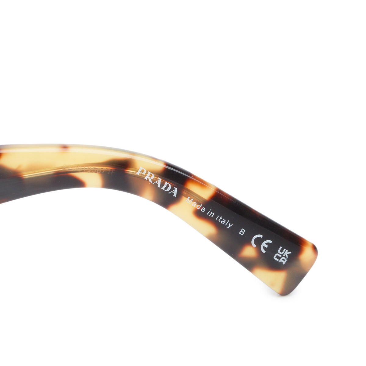 Prada SPR 23Y Brown Tortoise Acetate Square Sunglasses w/ Case