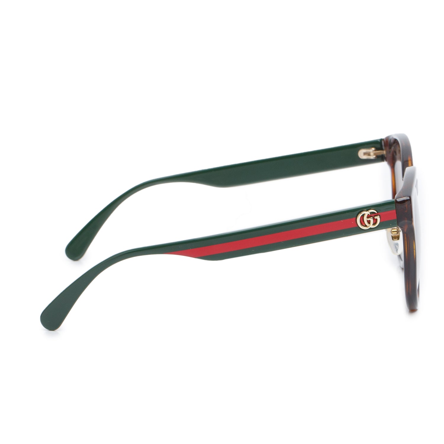 Gucci GG0854SK Tortoise Web Acetate Round Sunglasses