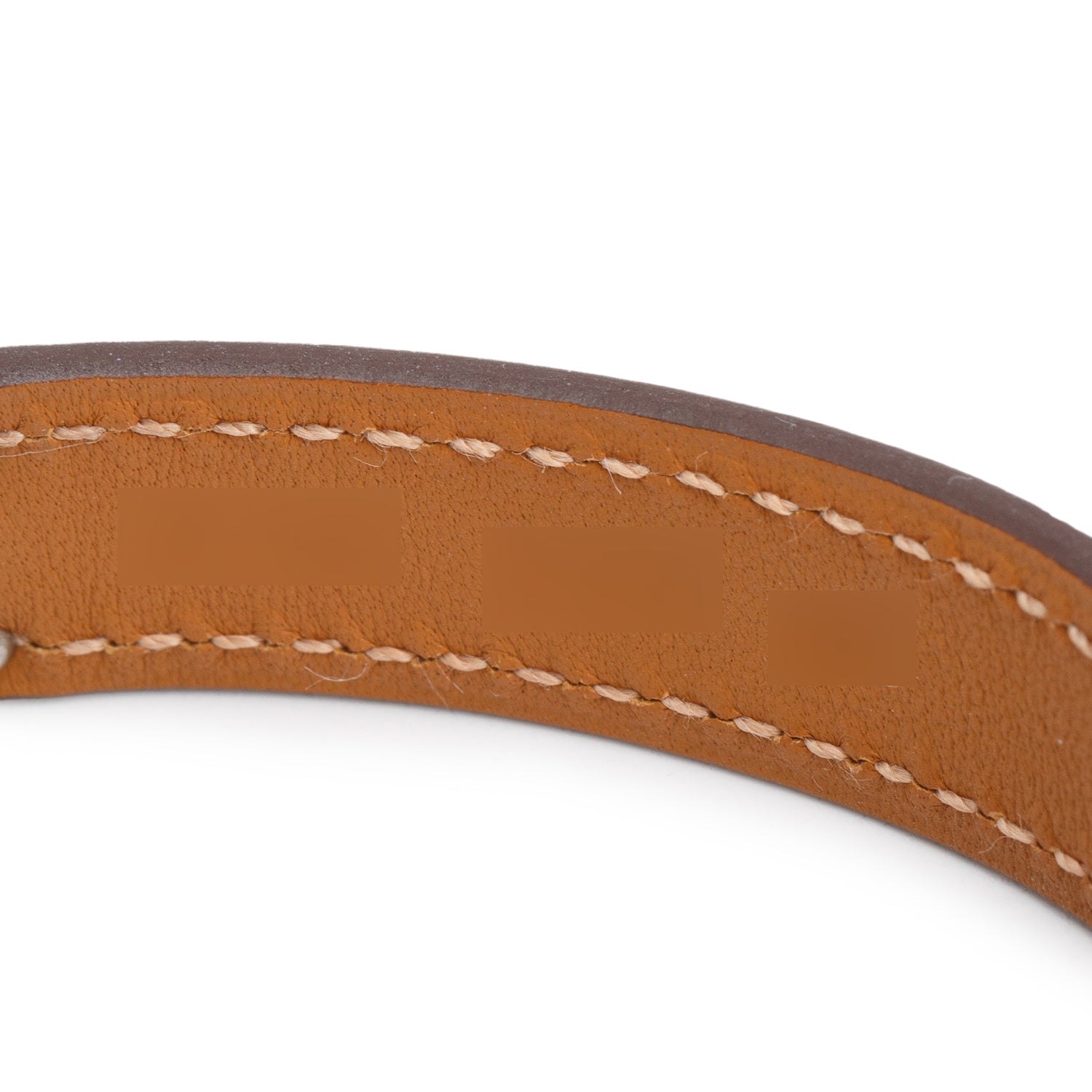 Hermes Palladium Plated Etoupe Leather Kelly Double Tour Bracelet, Size T4 w/ Box