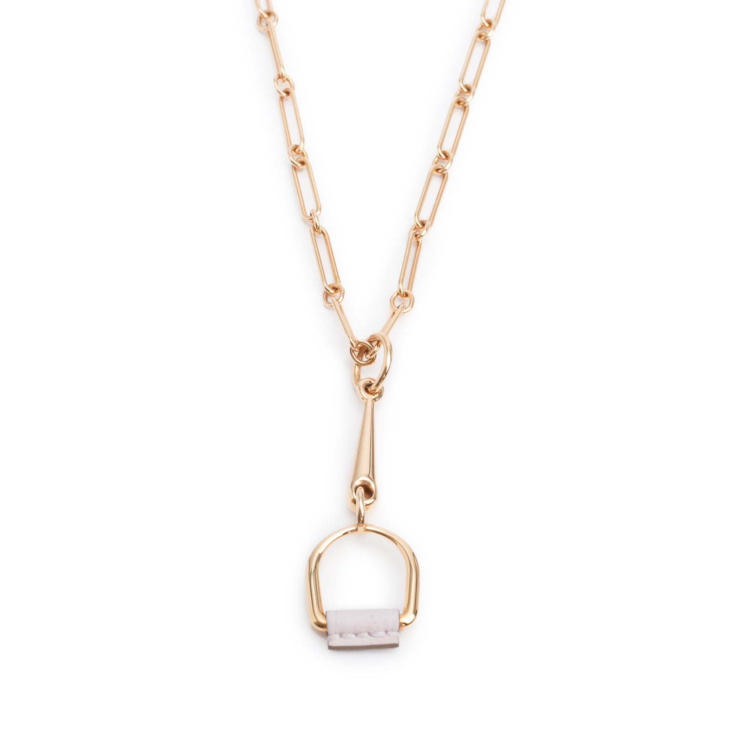 Hermes Rose Gold-Plated Heritage Equestre Pendant Necklace, Small Model w/ Box