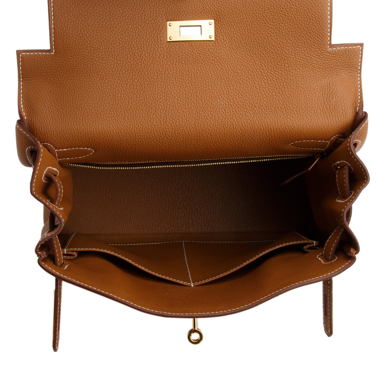 Hermes 2022 Gold Togo Kelly II Retourne 28 w/ Box & Strap