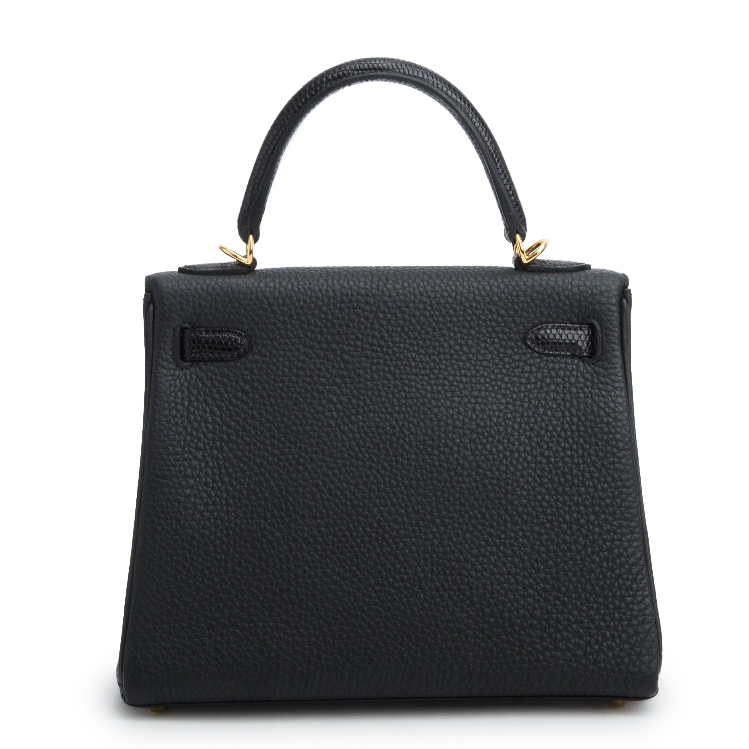 Hermes 2021 Noir Togo Lizard Kelly Touch II Retourne 25 w/ Box & Strap
