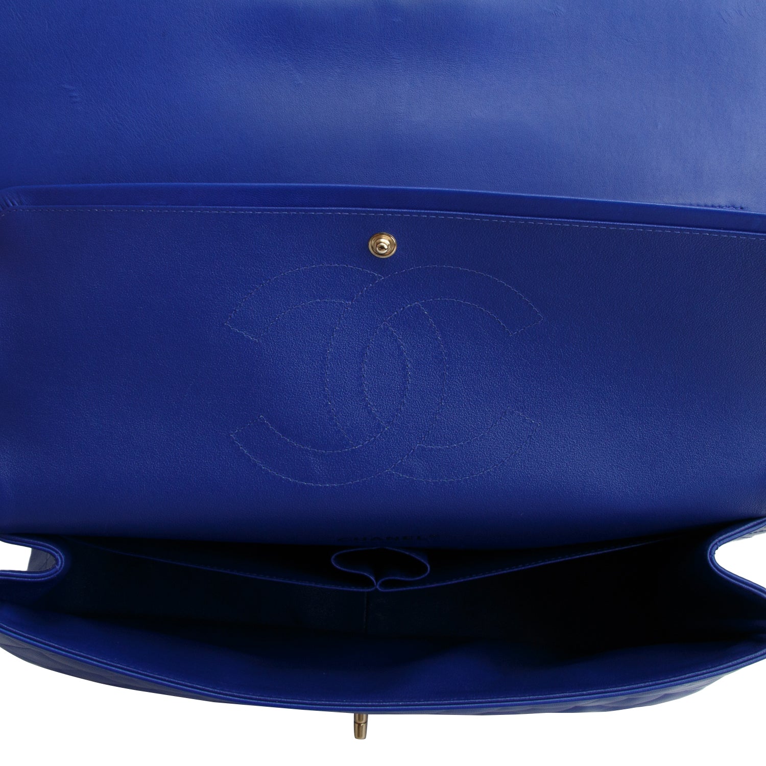 Chanel Blue Quilted Lambskin Leather Classic Maxi Double Flap Bag w/ Authenticity Card
