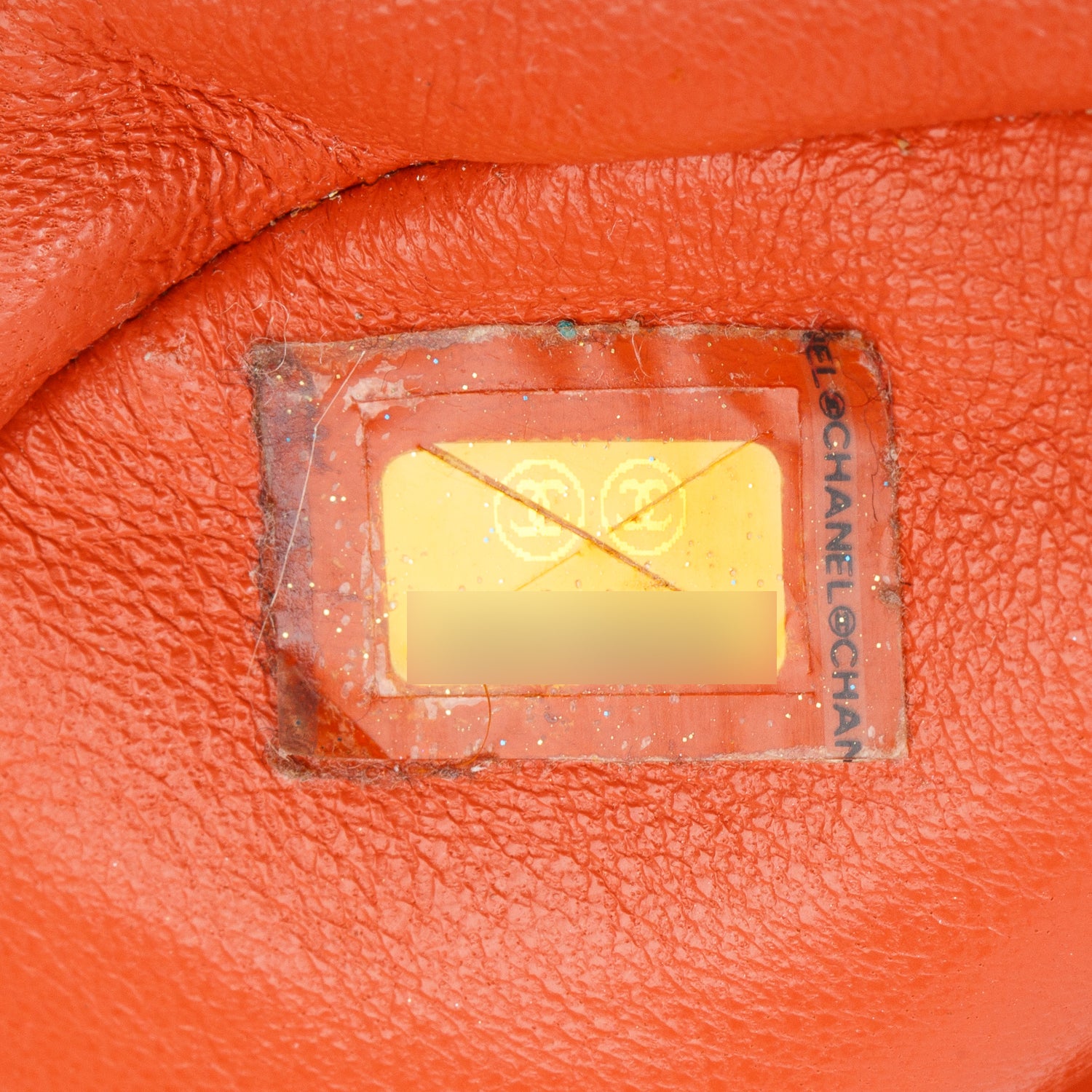 Chanel Orange Suede Square Quilted Flap w/ Authenticity Card