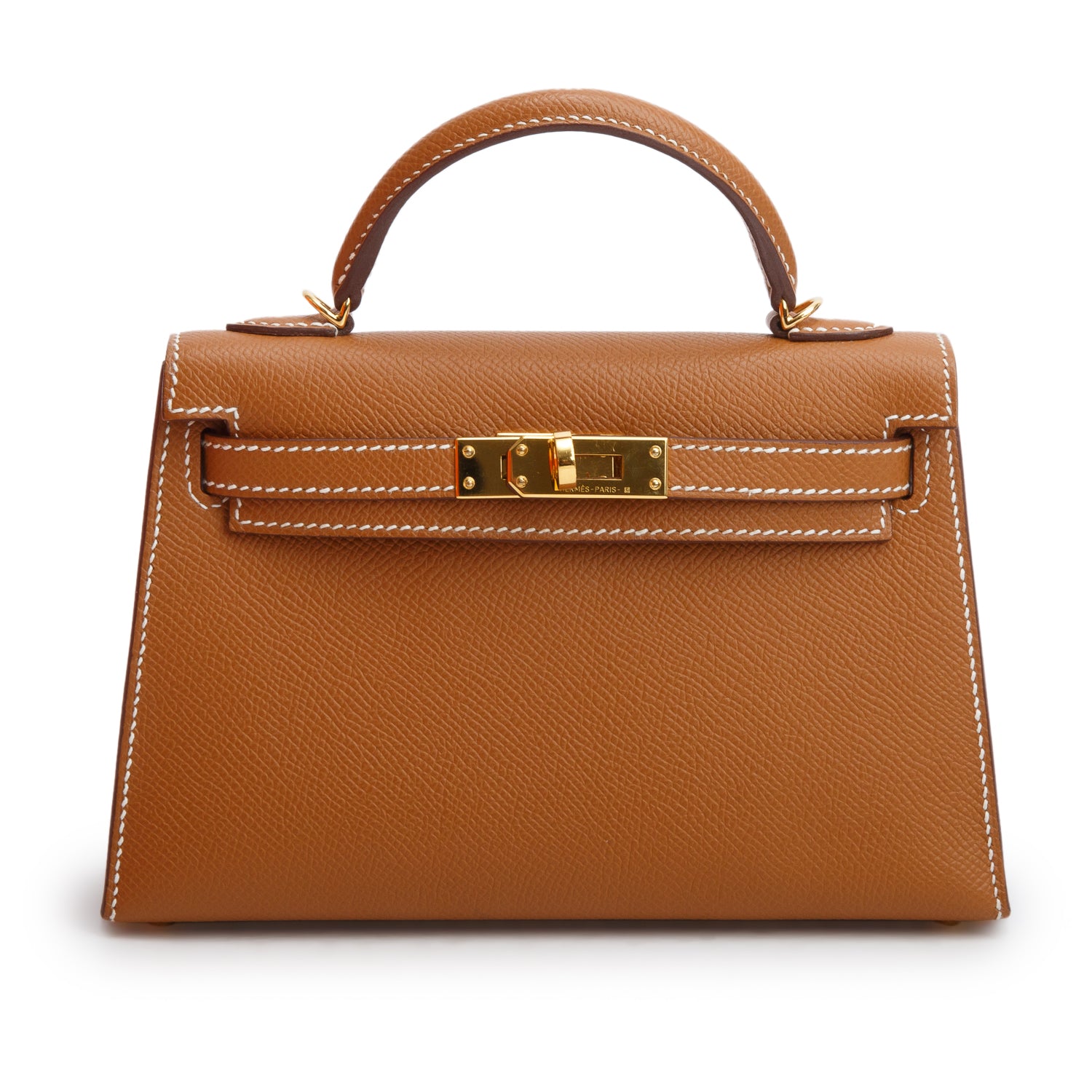 Hermes 2023 Gold Epsom Mini Kelly Sellier 20 w/ Strap