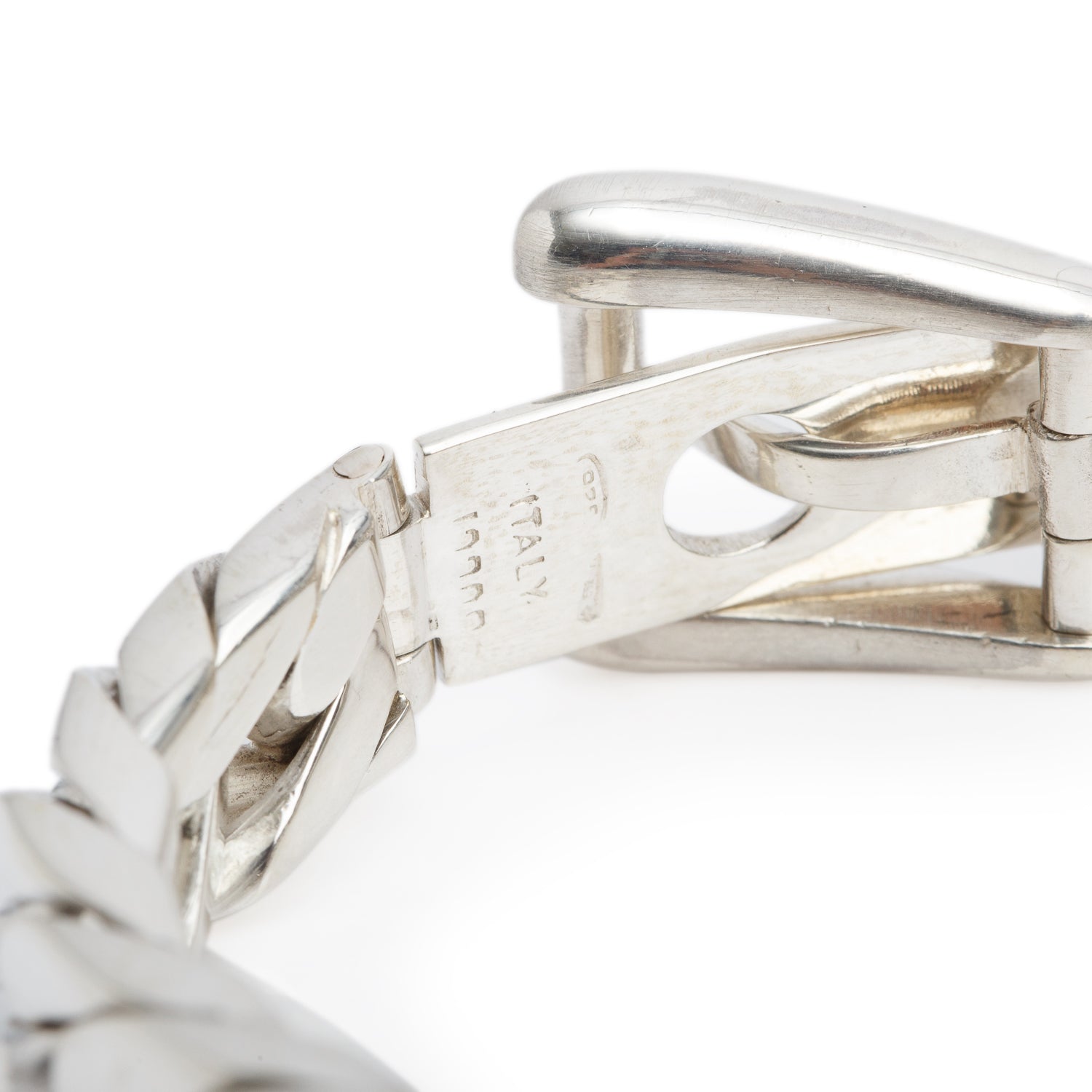 Gucci Vintage Sterling Silver Buckle Curb Link Bracelet