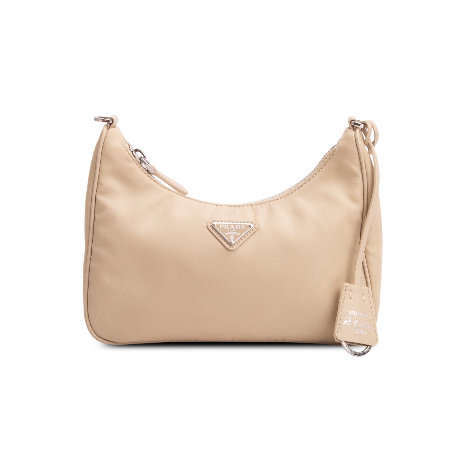 Prada Beige Re-Edition 2005 Re-Nylon Bag w/ Box & Straps