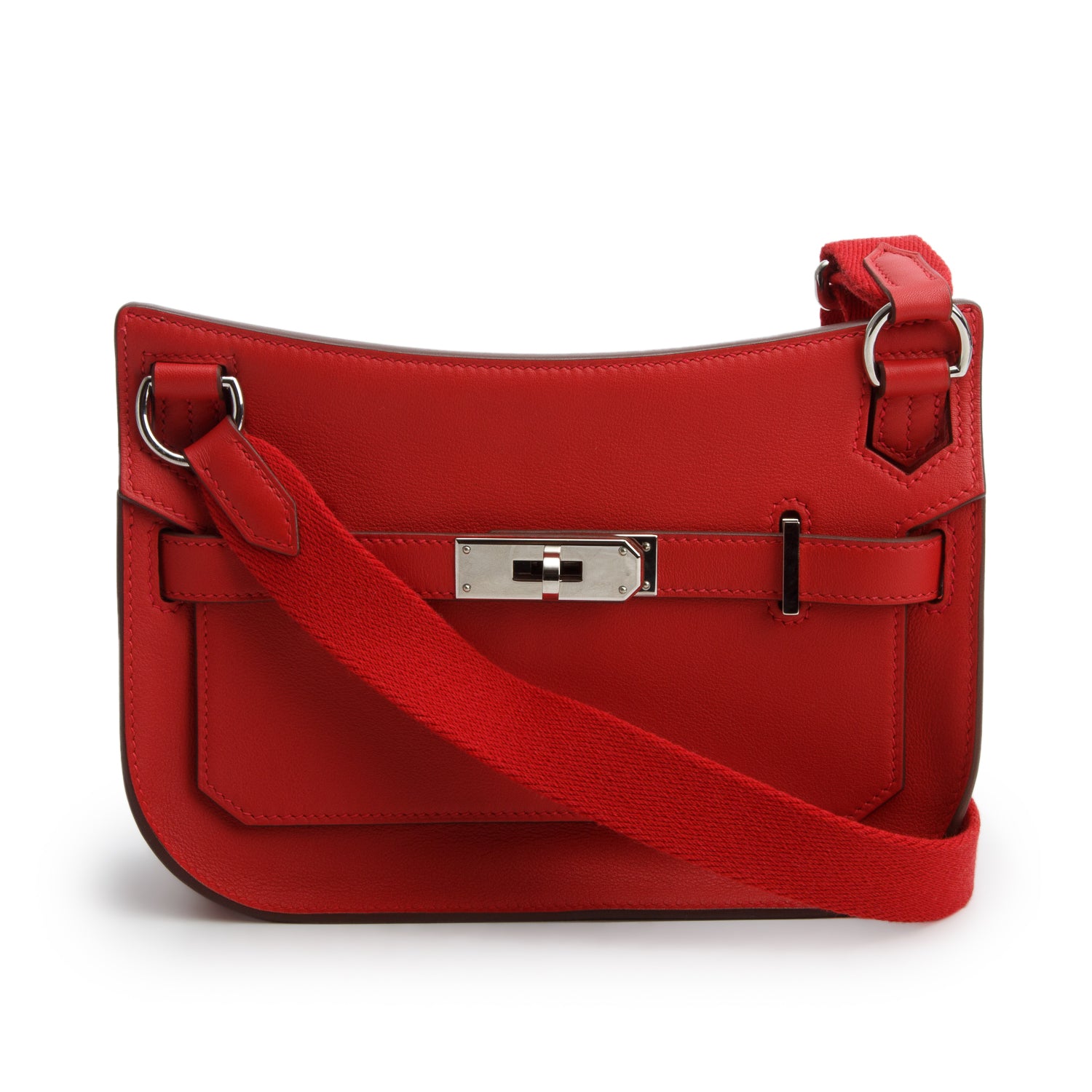 Hermes 2023 Vermillon Swift Leather Mini Jypsiere w/ Box & Receipt