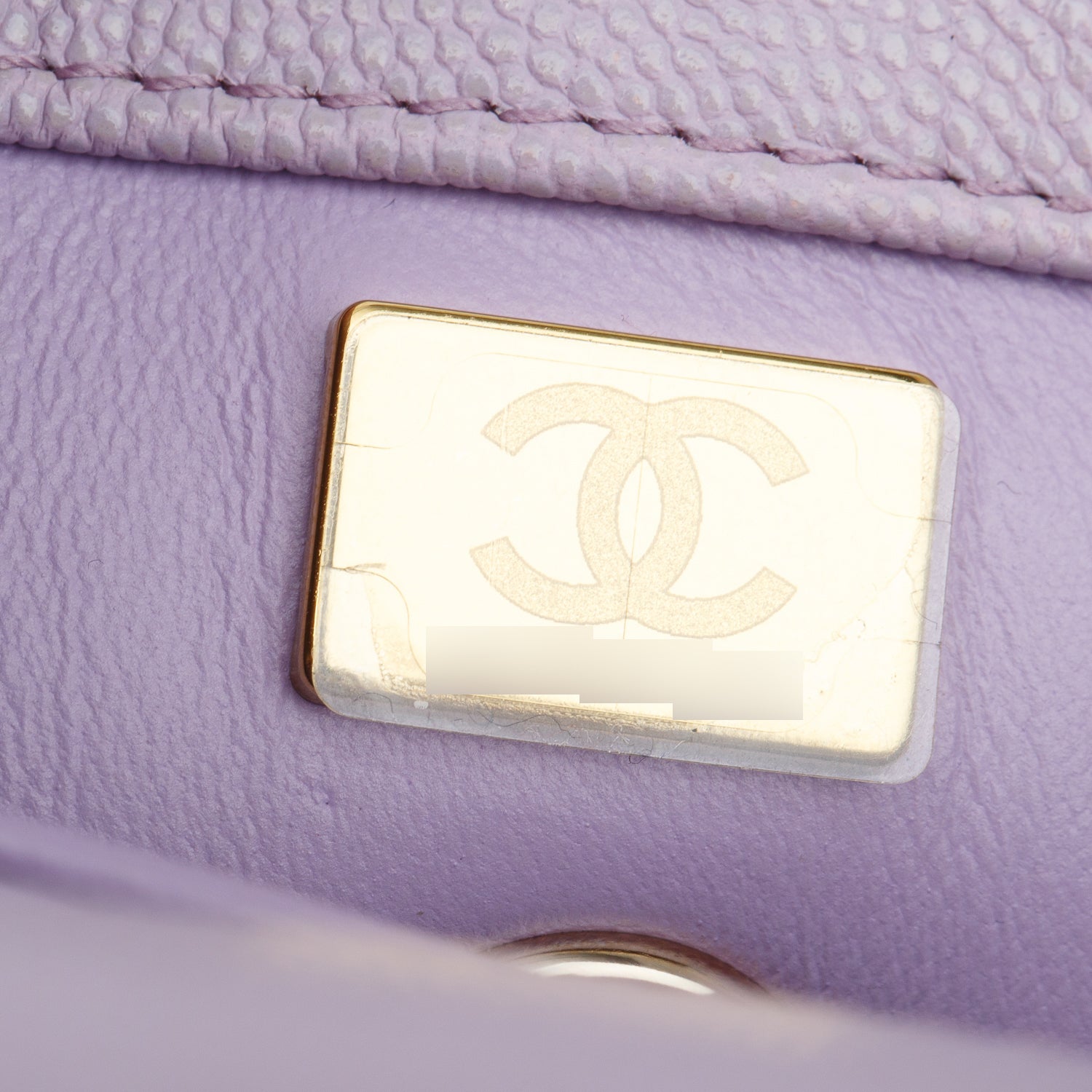 Chanel Purple Caviar Quilted Mini Coco Top Handle Flap Bag w/ Box