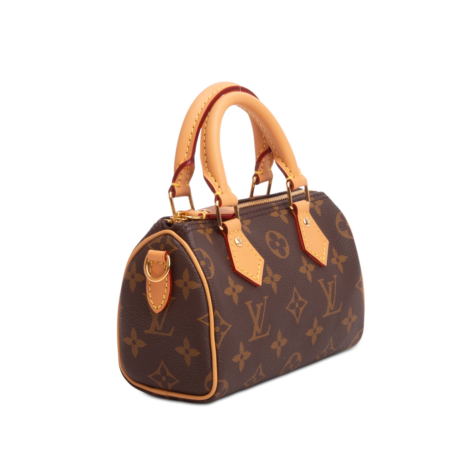 Louis Vuitton 2023 Monogram Nano Speedy Bandouliere w/ Box, Strap & Receipt