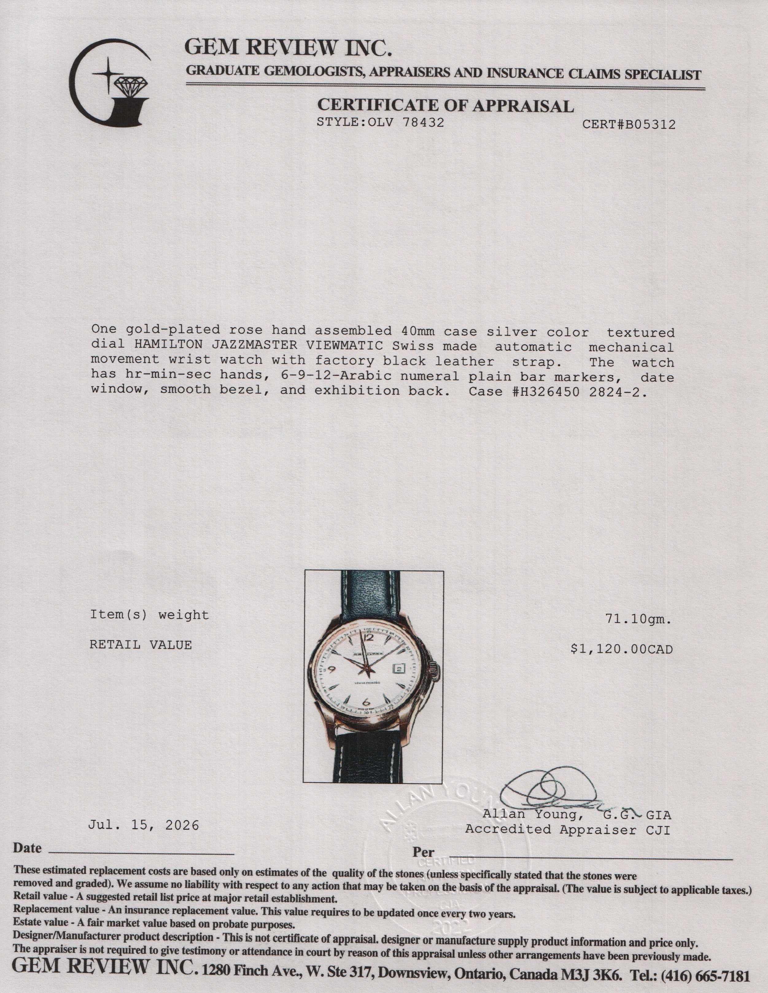Hamilton Rose Gold-Plated Stainless Steel Jazzmaster Viewmatic 40 MM Automatic Watch Silver Dial