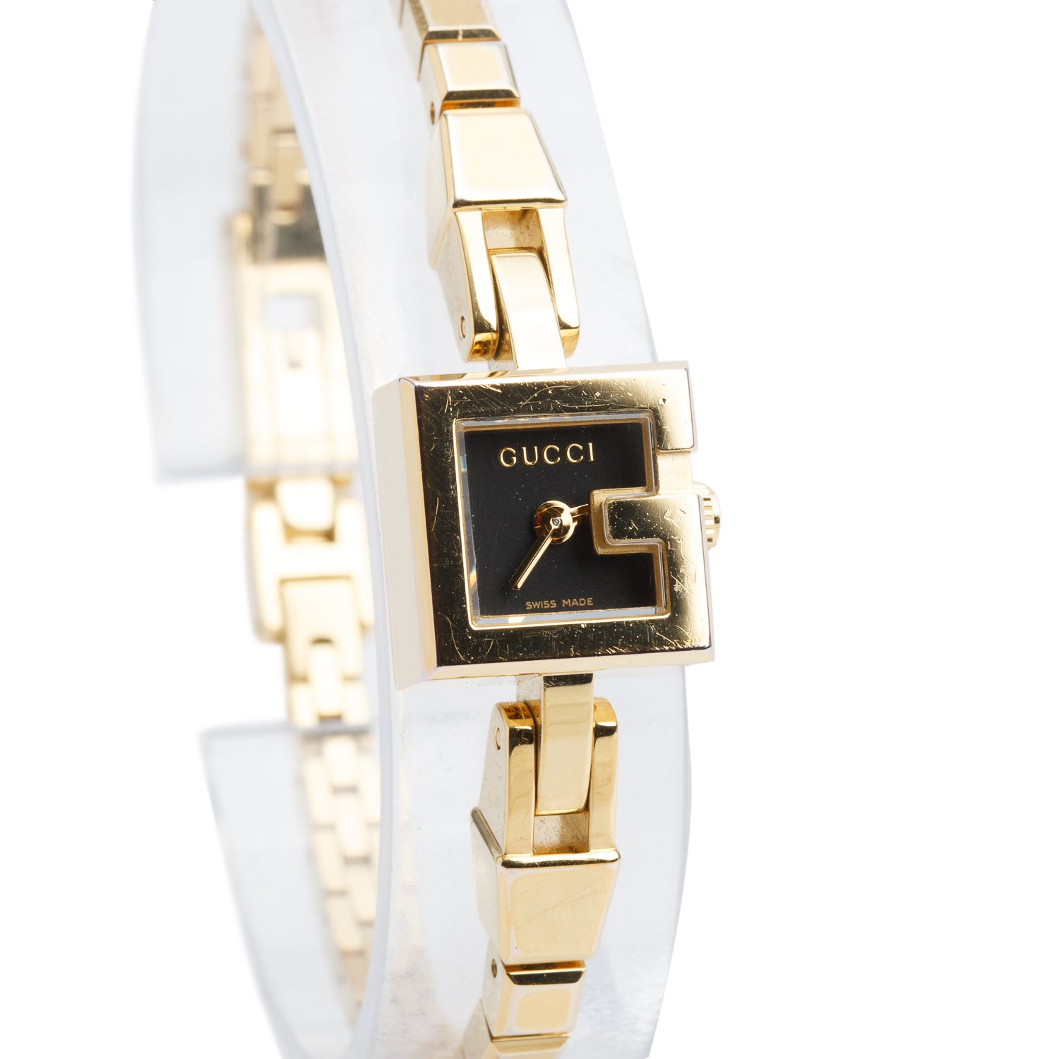 Gucci Gold-Plated Stainless Steel 102 Series 14 MM Quartz Watch Black Dial